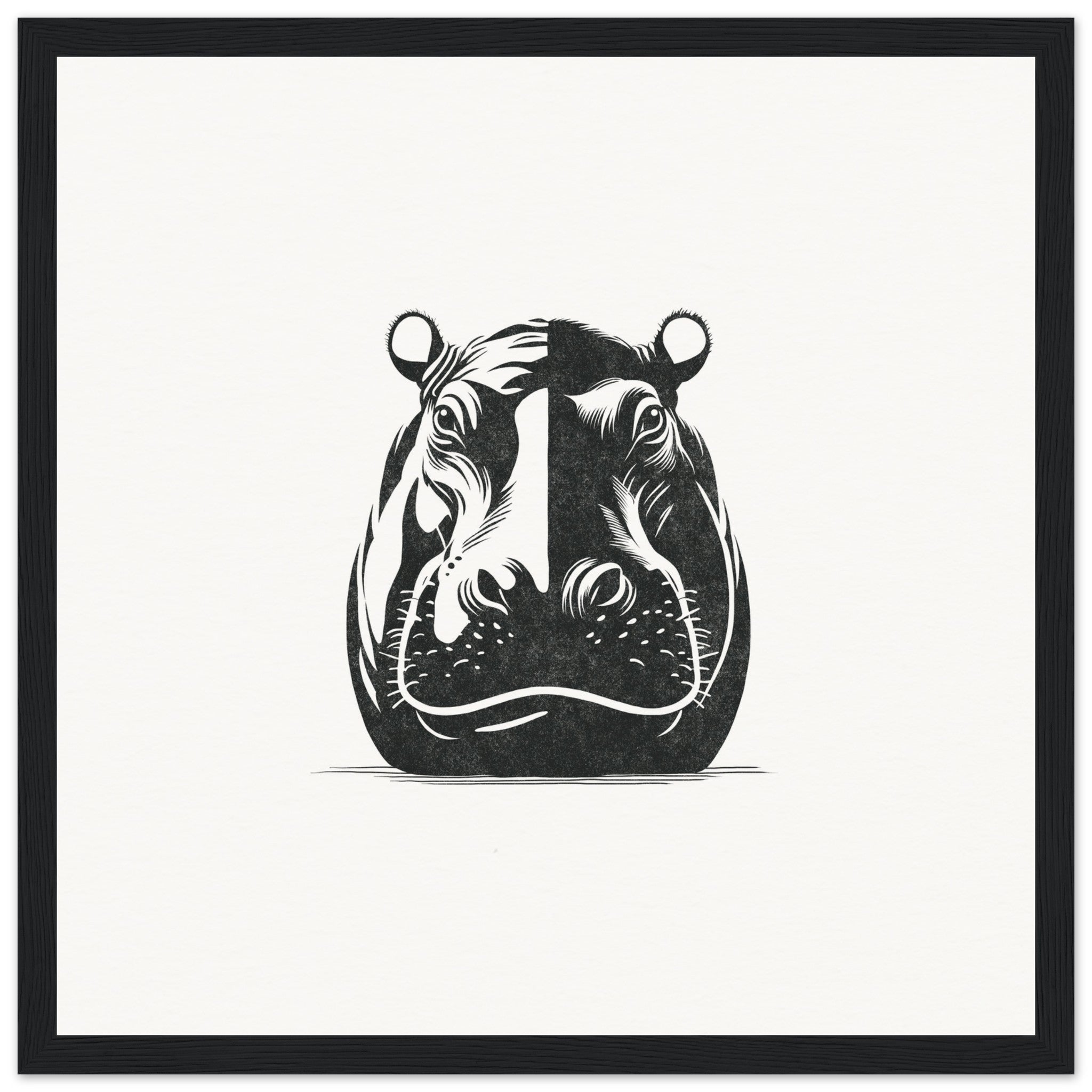 Hippo [framed print] - Minimalist Art - Barbara Gomes Arts