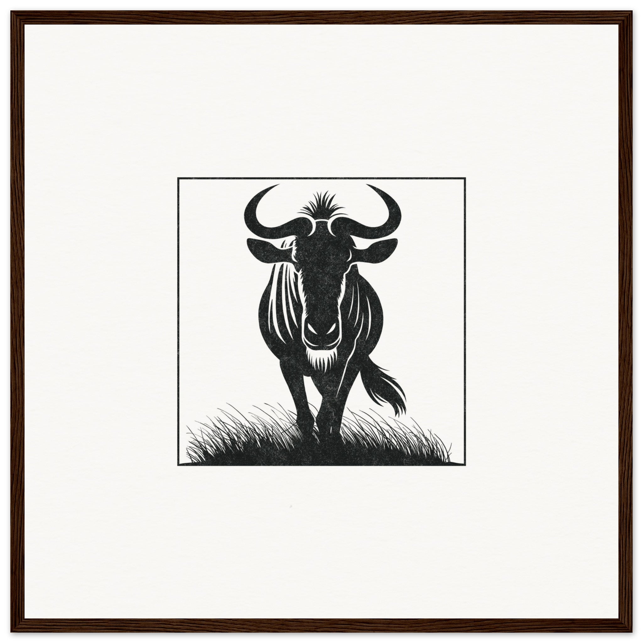 Wildebeest [framed print] - Minimalist Art - Barbara Gomes Arts