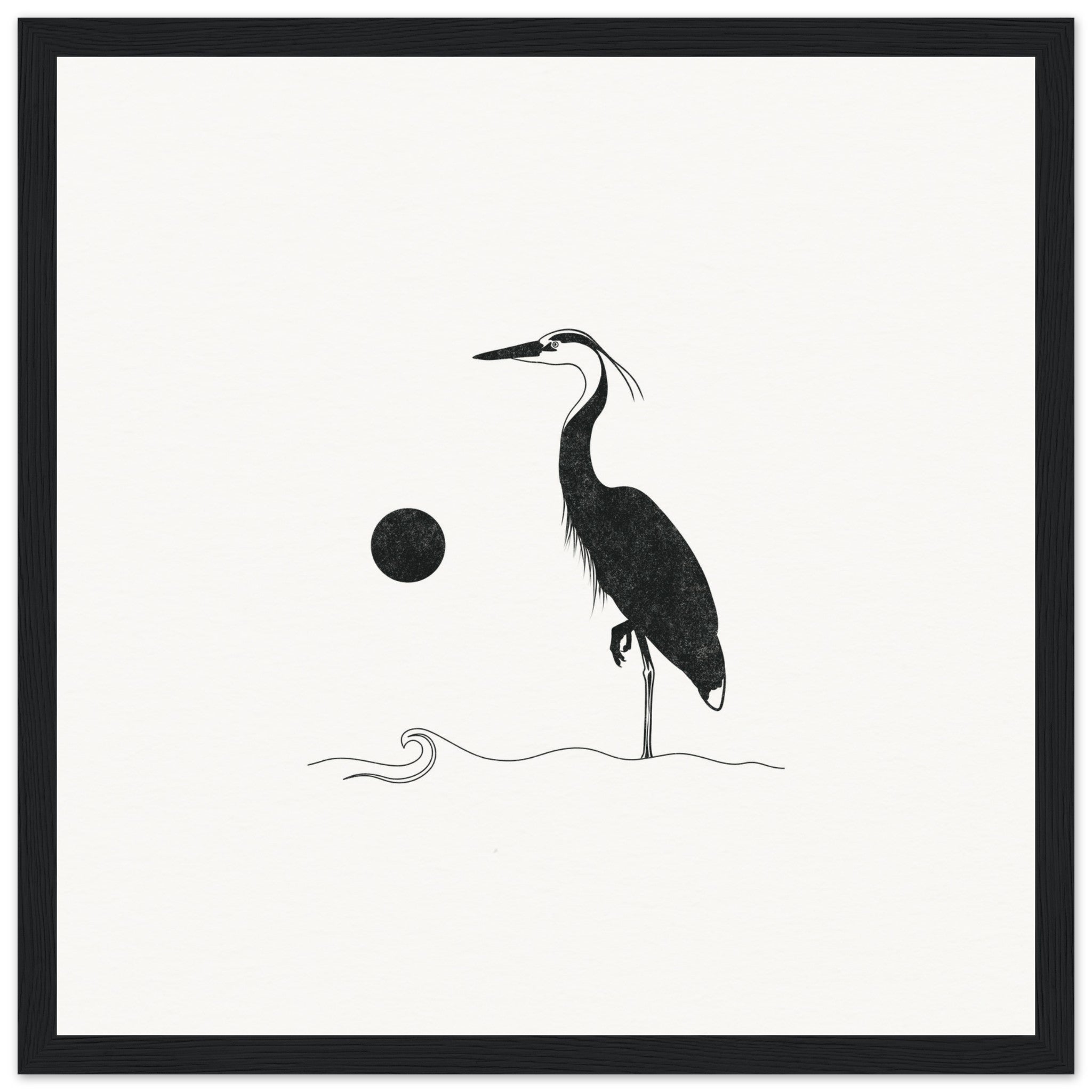 Great Heron [framed print] - Minimalist Art - Barbara Gomes Arts