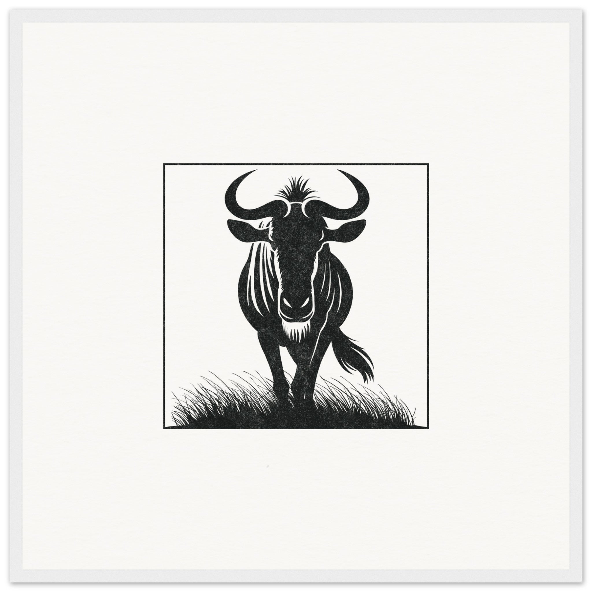 Wildebeest [framed print] - Minimalist Art - Barbara Gomes Arts