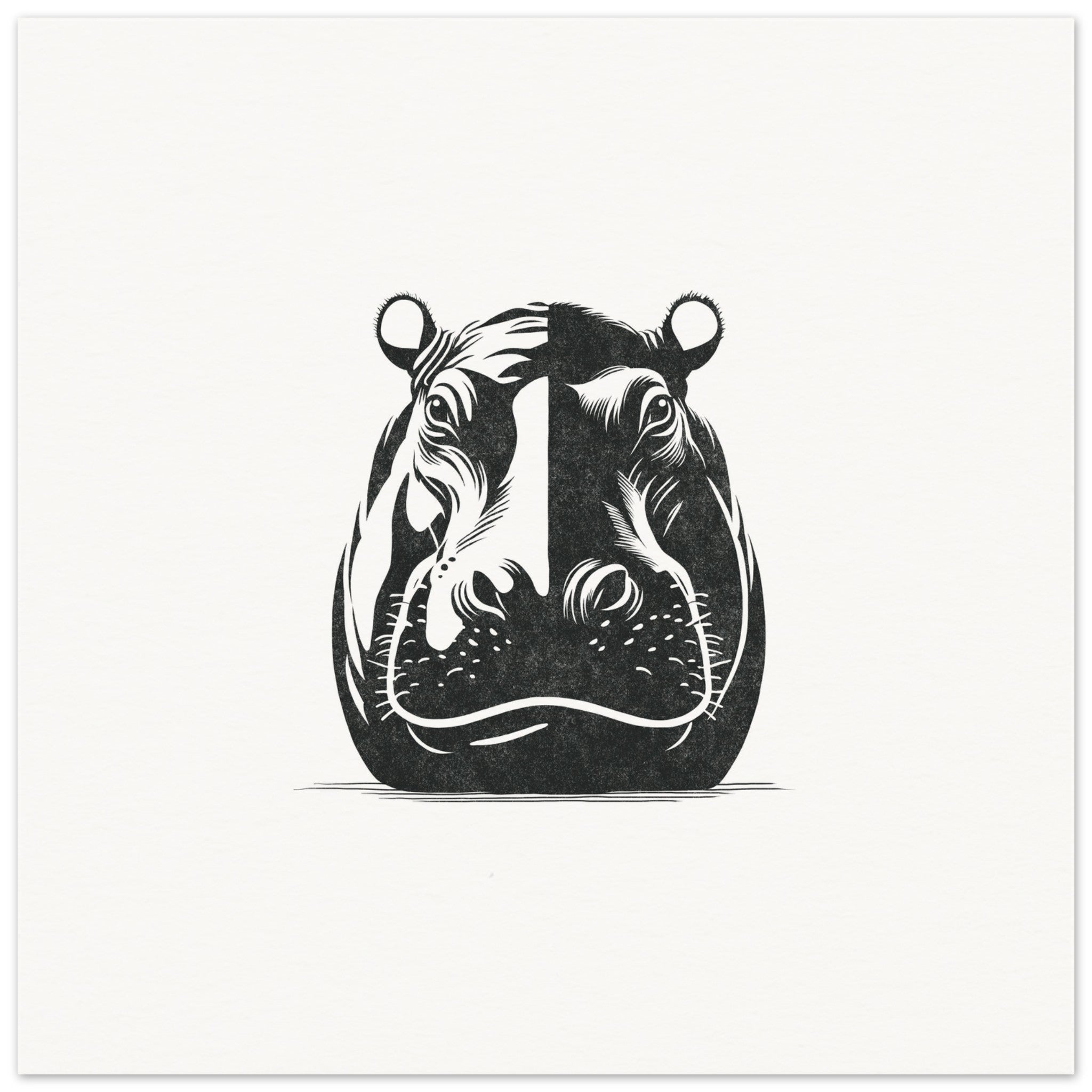 Hippo [unframed poster] - Minimalist Art - Barbara Gomes Arts