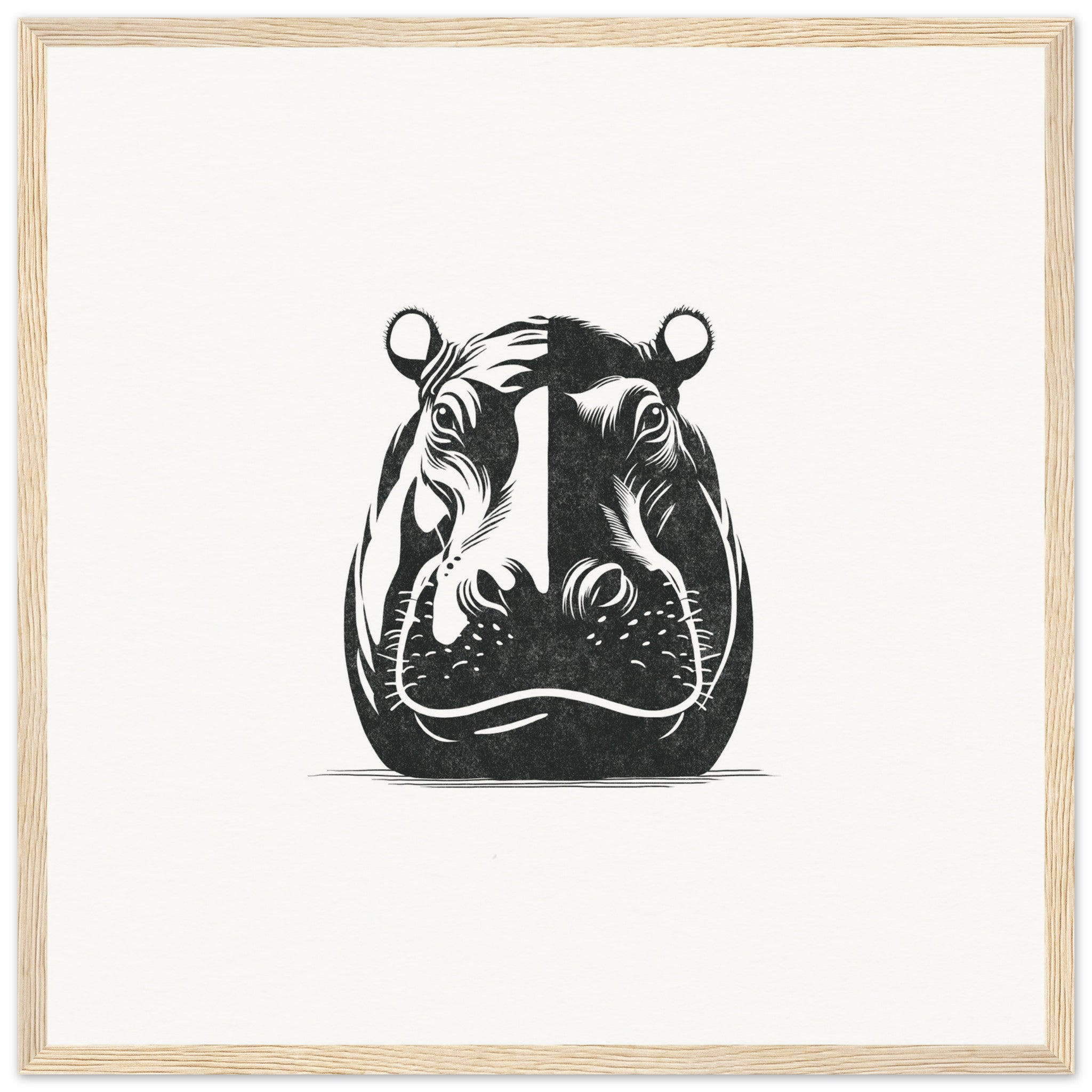 Hippo [framed print] - Minimalist Art - Barbara Gomes Arts