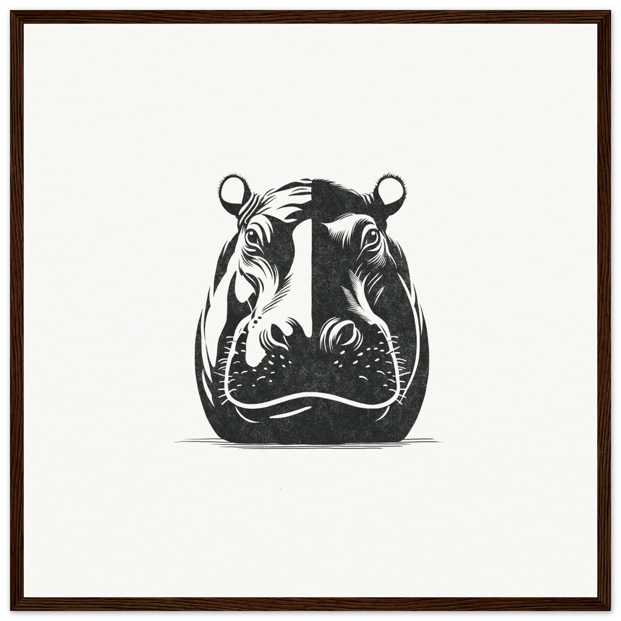 Hippo [framed print] - Minimalist Art - Barbara Gomes Arts