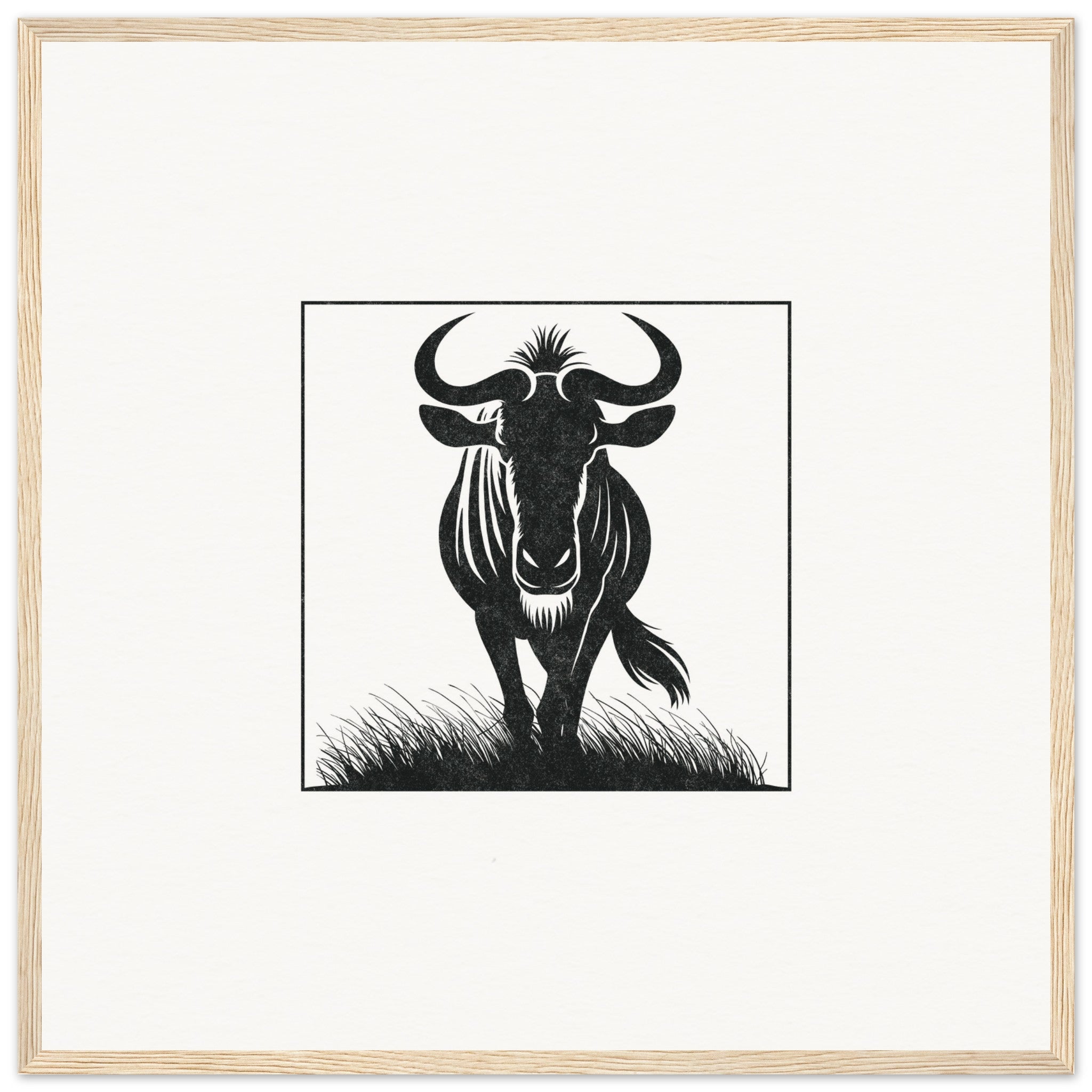 Wildebeest [framed print] - Minimalist Art - Barbara Gomes Arts