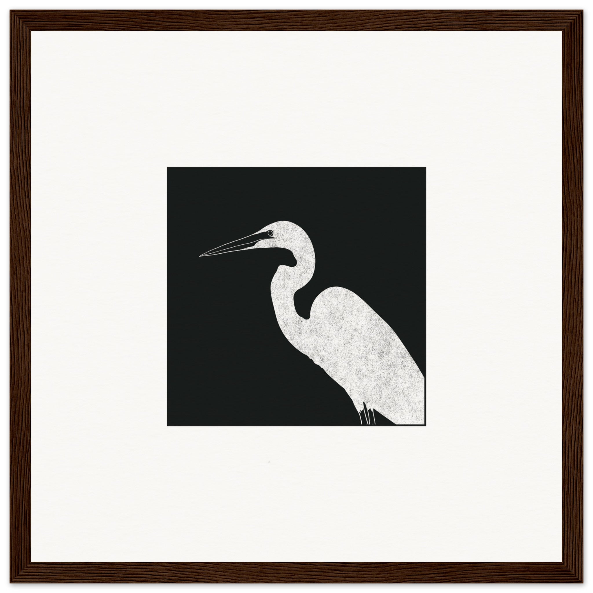 Great Egret [framed print] - Minimalist Art - Barbara Gomes Arts