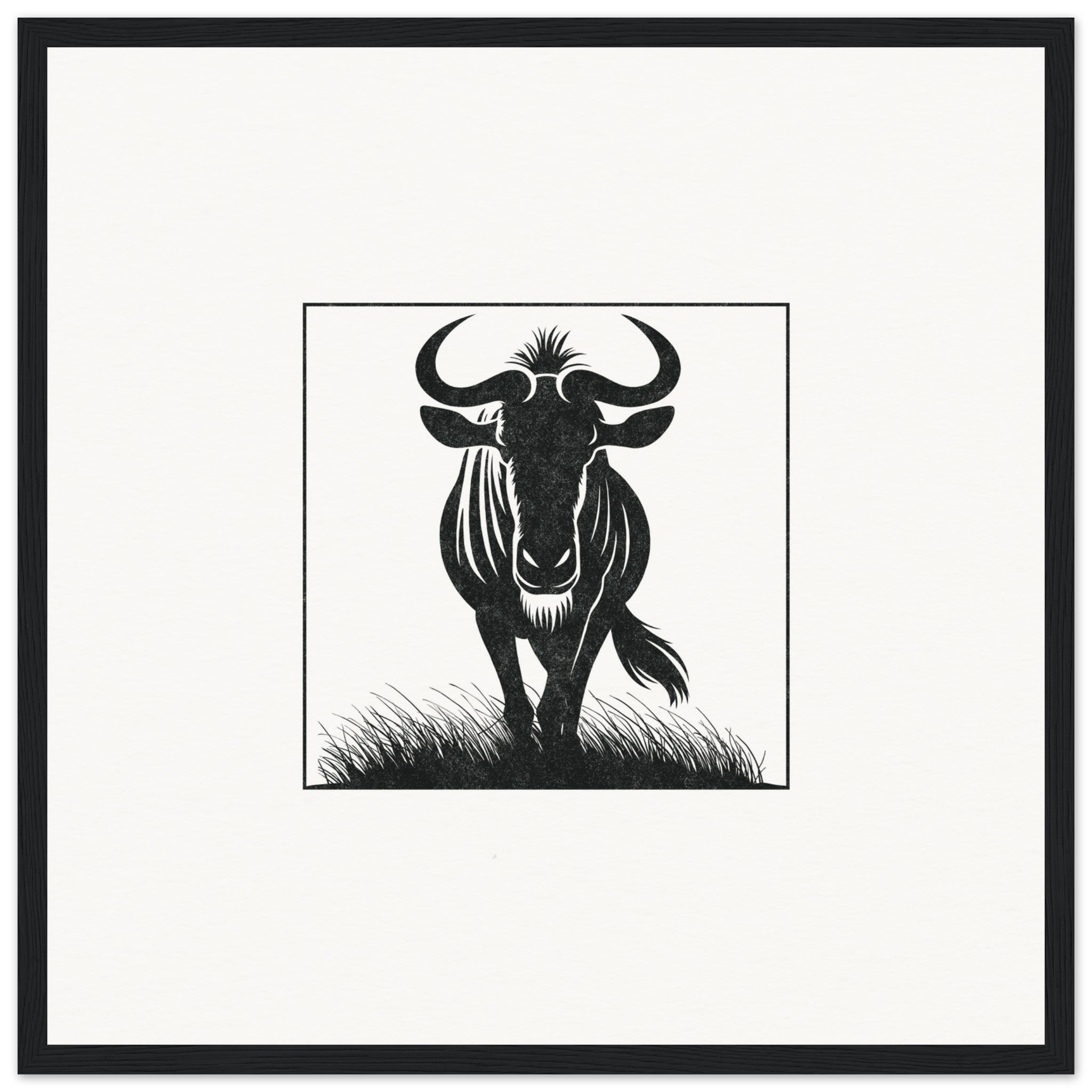 Wildebeest [framed print] - Minimalist Art - Barbara Gomes Arts