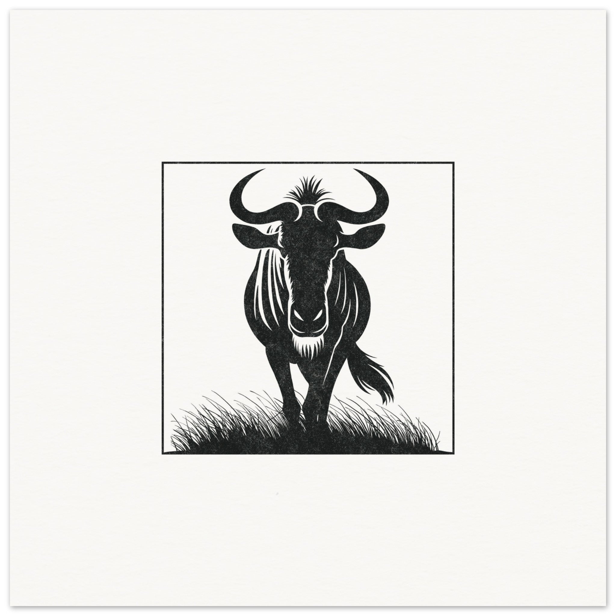 Wildebeest [unframed poster] - Minimalist Art - Barbara Gomes Arts