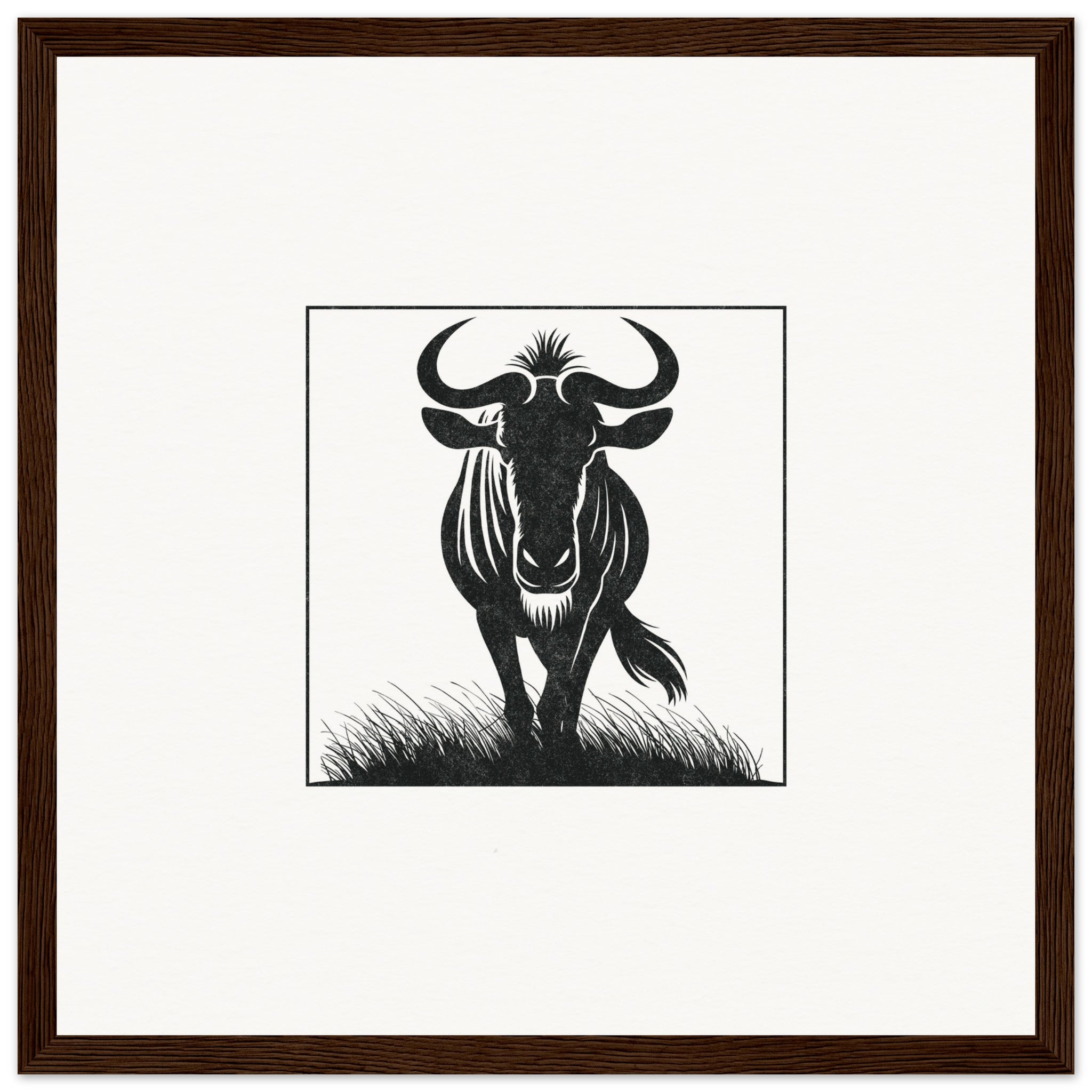 Wildebeest [framed print] - Minimalist Art - Barbara Gomes Arts