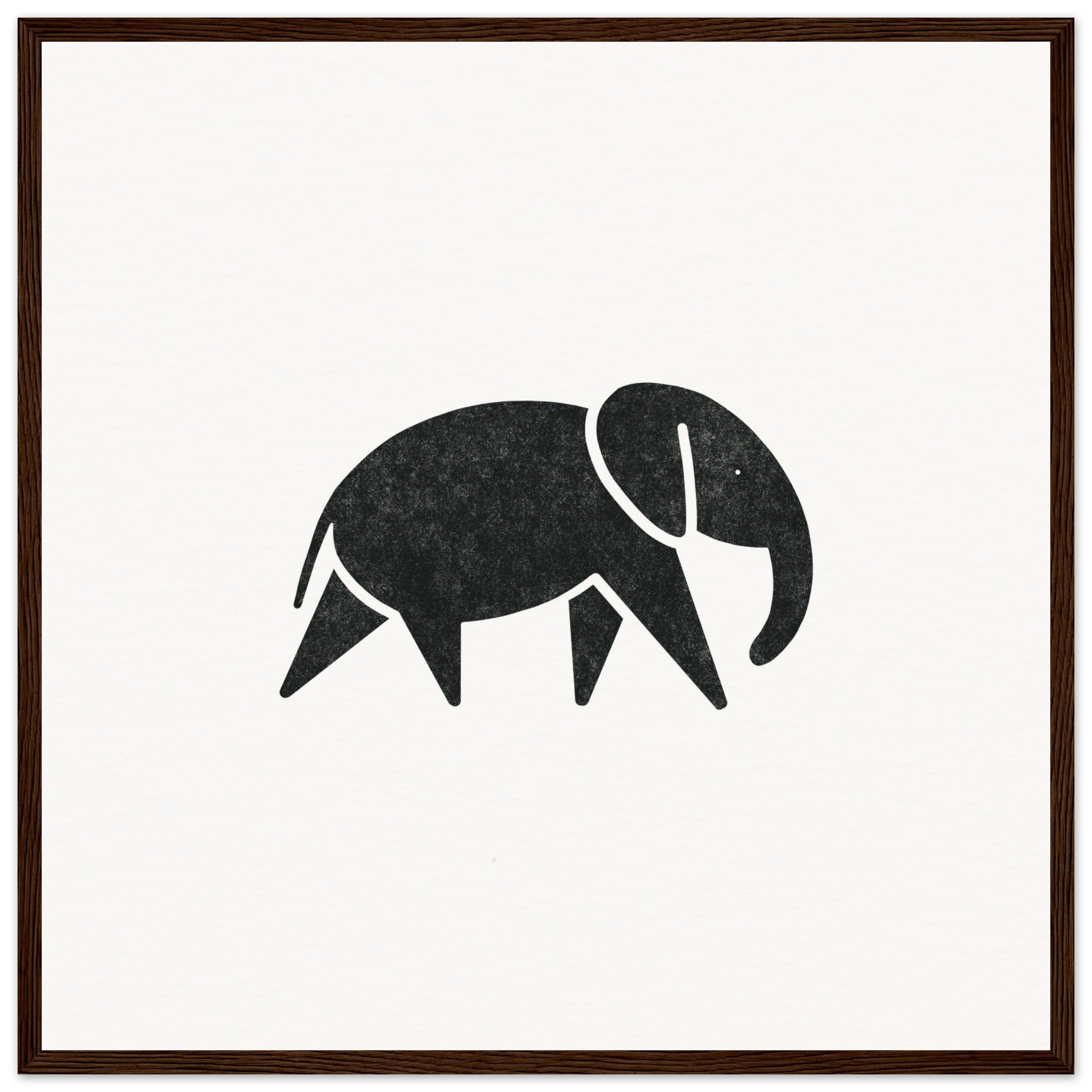 Walking Elephant [framed print] - Minimalist Art - Barbara Gomes Arts