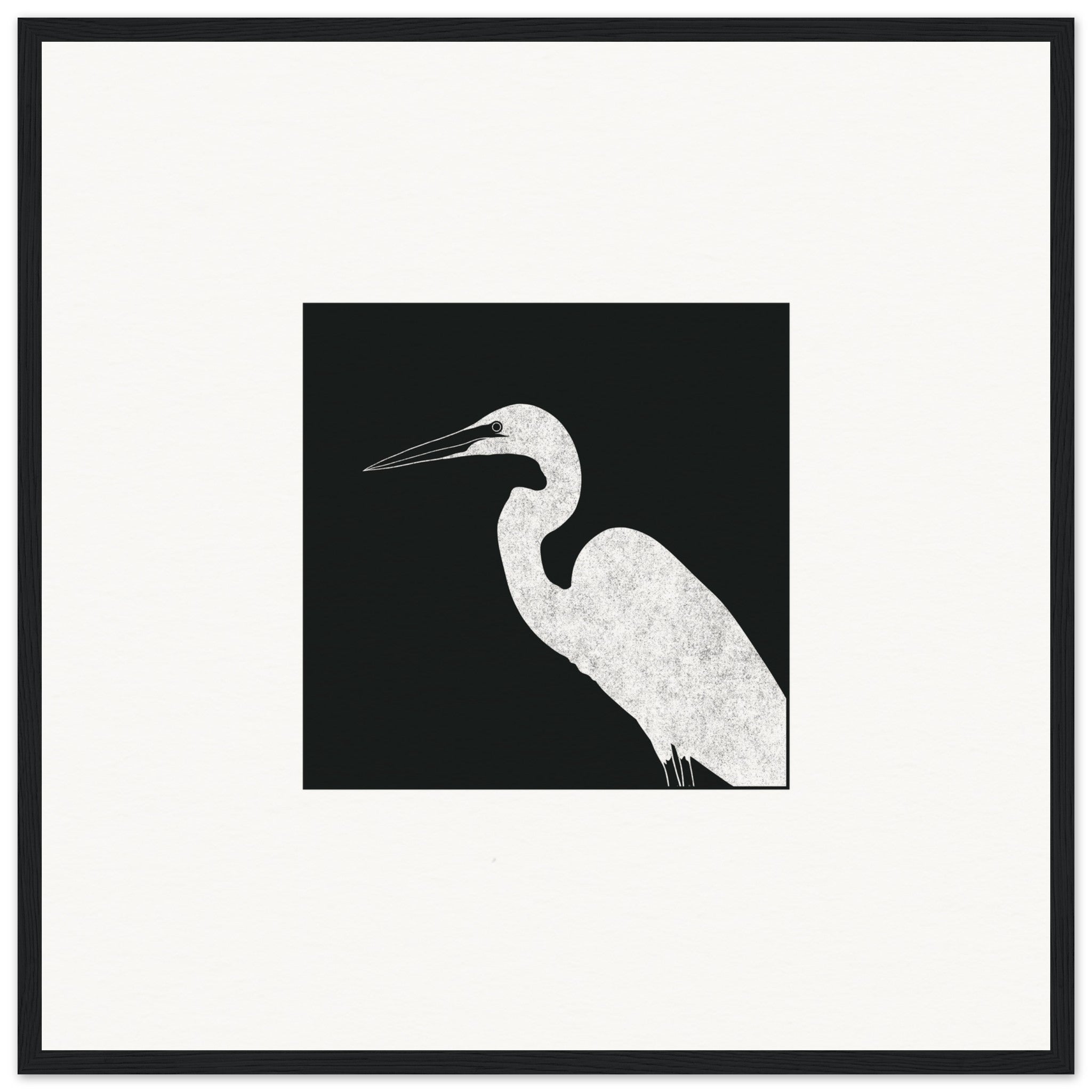 Great Egret [framed print] - Minimalist Art - Barbara Gomes Arts