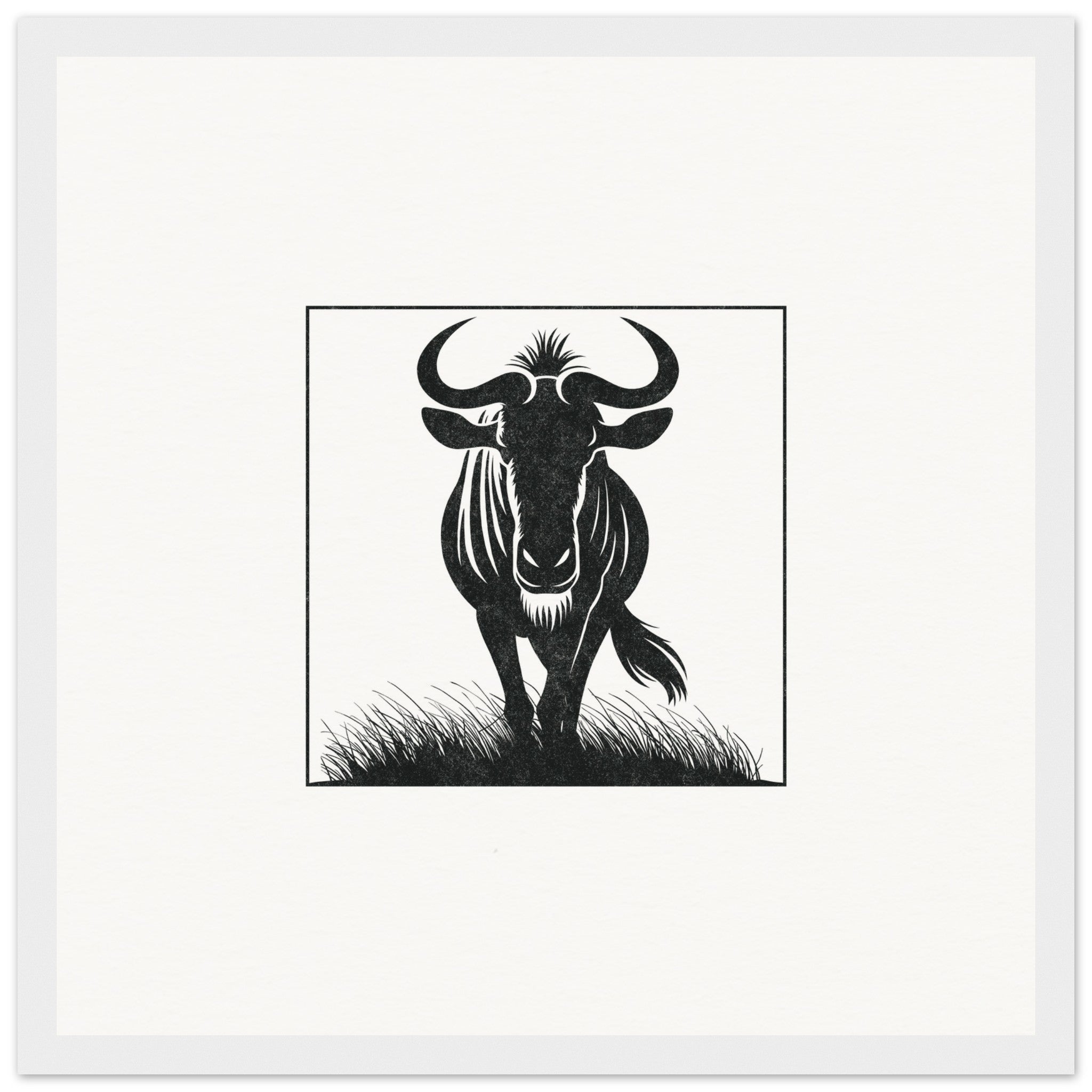 Wildebeest [framed print] - Minimalist Art - Barbara Gomes Arts