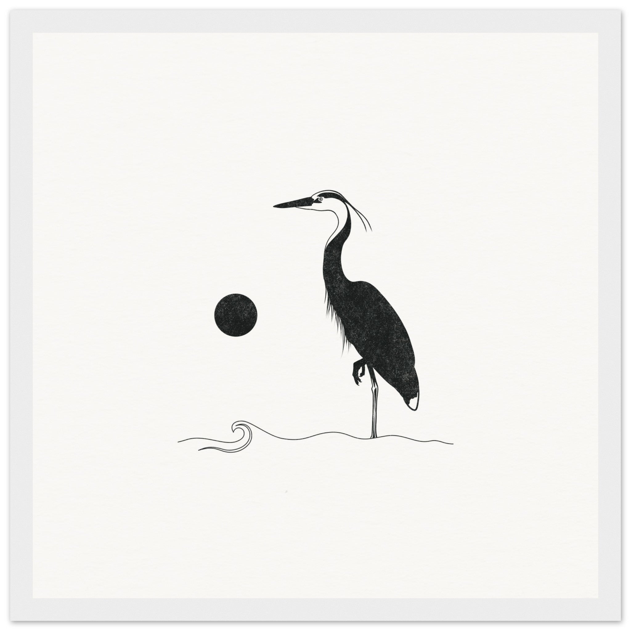Great Heron [framed print] - Minimalist Art - Barbara Gomes Arts