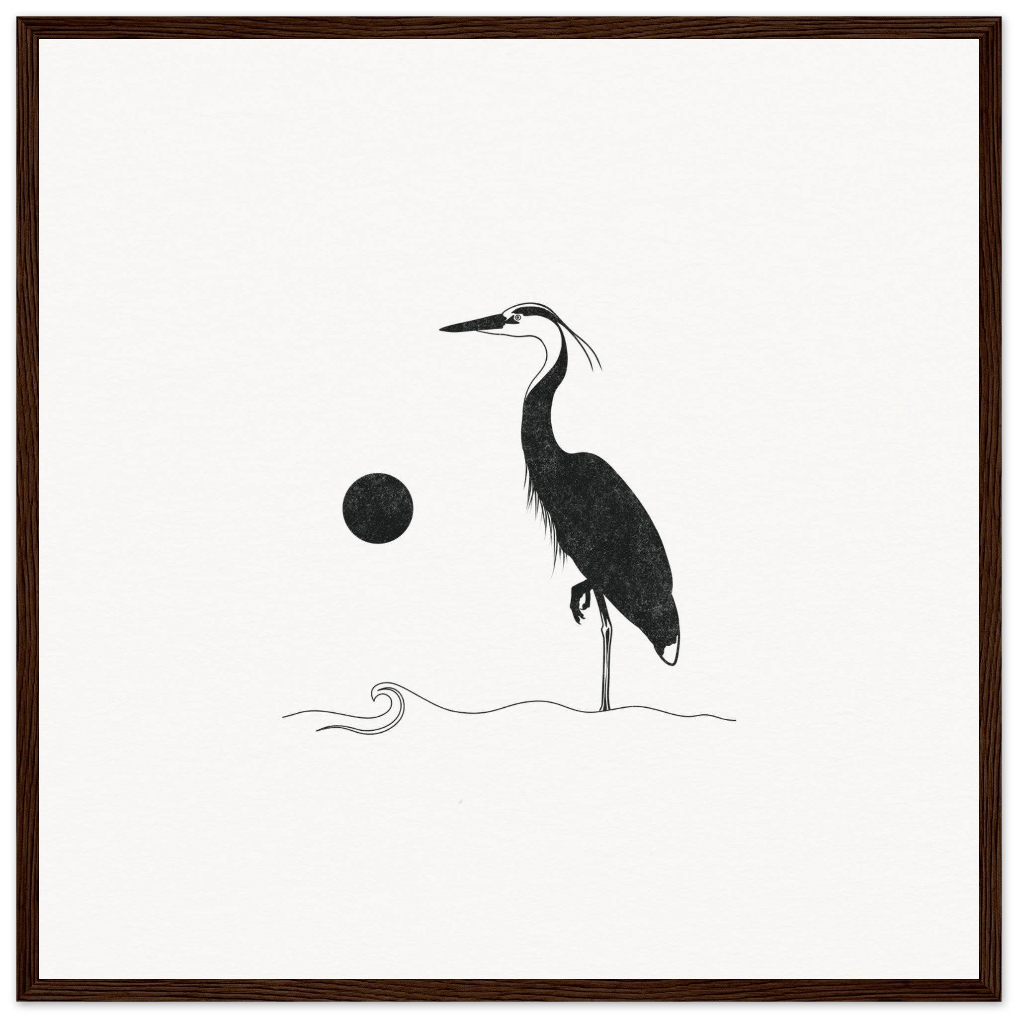 Great Heron [framed print] - Minimalist Art - Barbara Gomes Arts