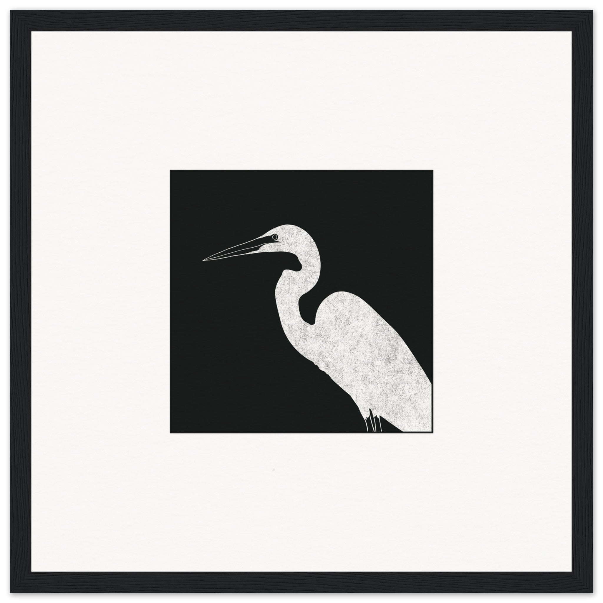 Great Egret [framed print] - Minimalist Art - Barbara Gomes Arts