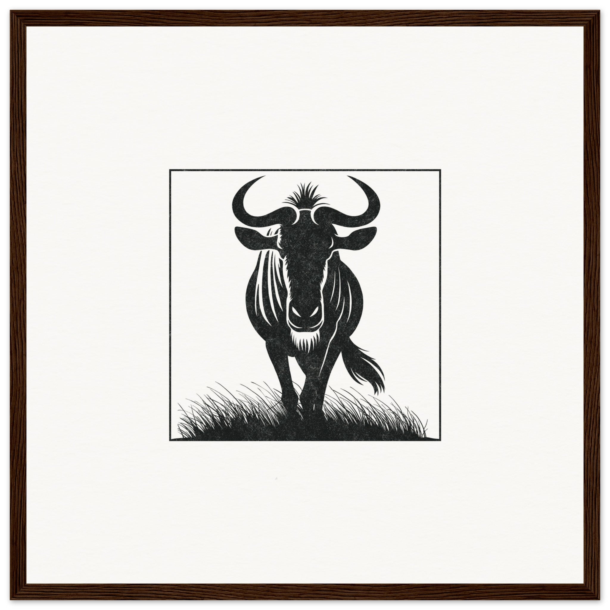 Wildebeest [framed print] - Minimalist Art - Barbara Gomes Arts