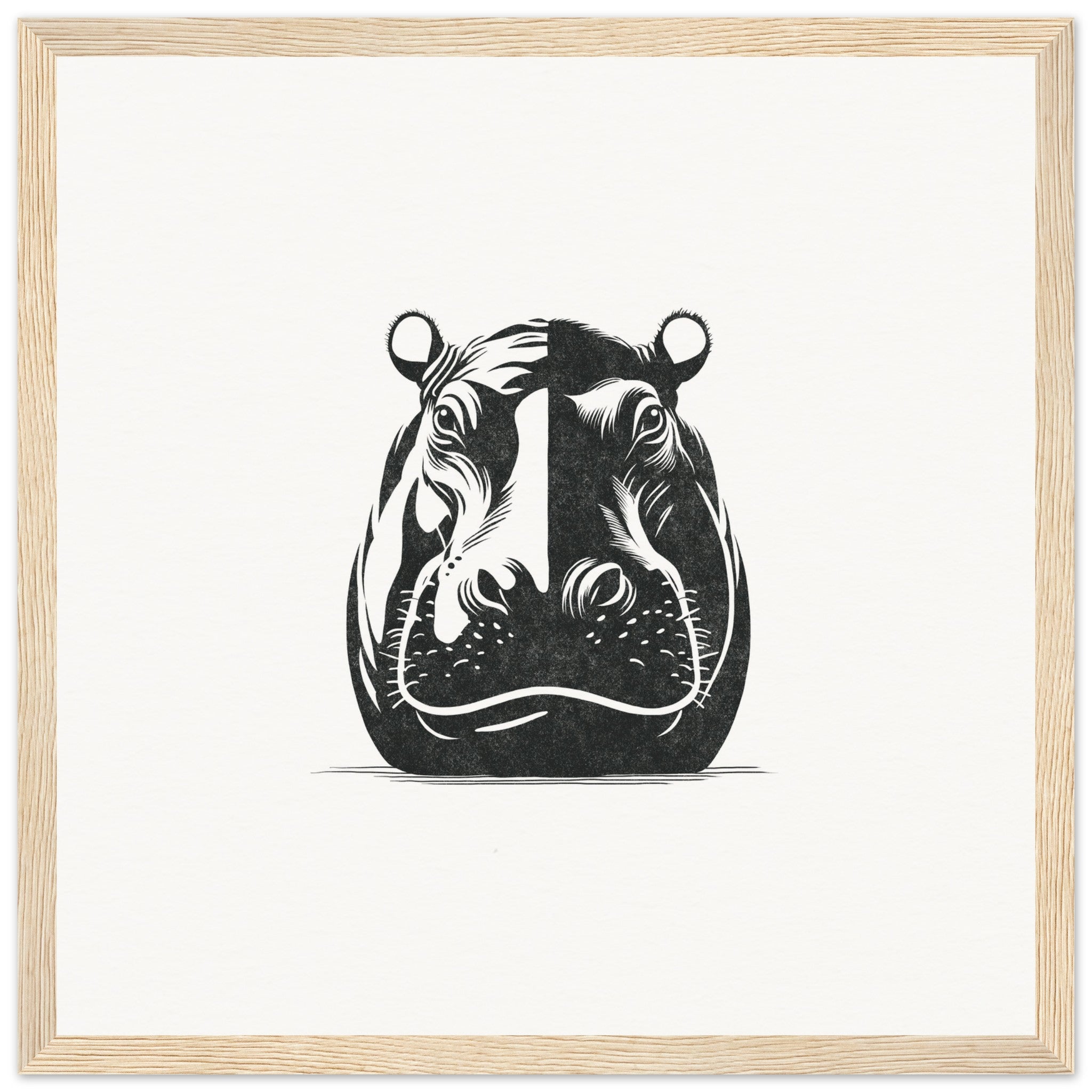 Hippo [framed print] - Minimalist Art - Barbara Gomes Arts