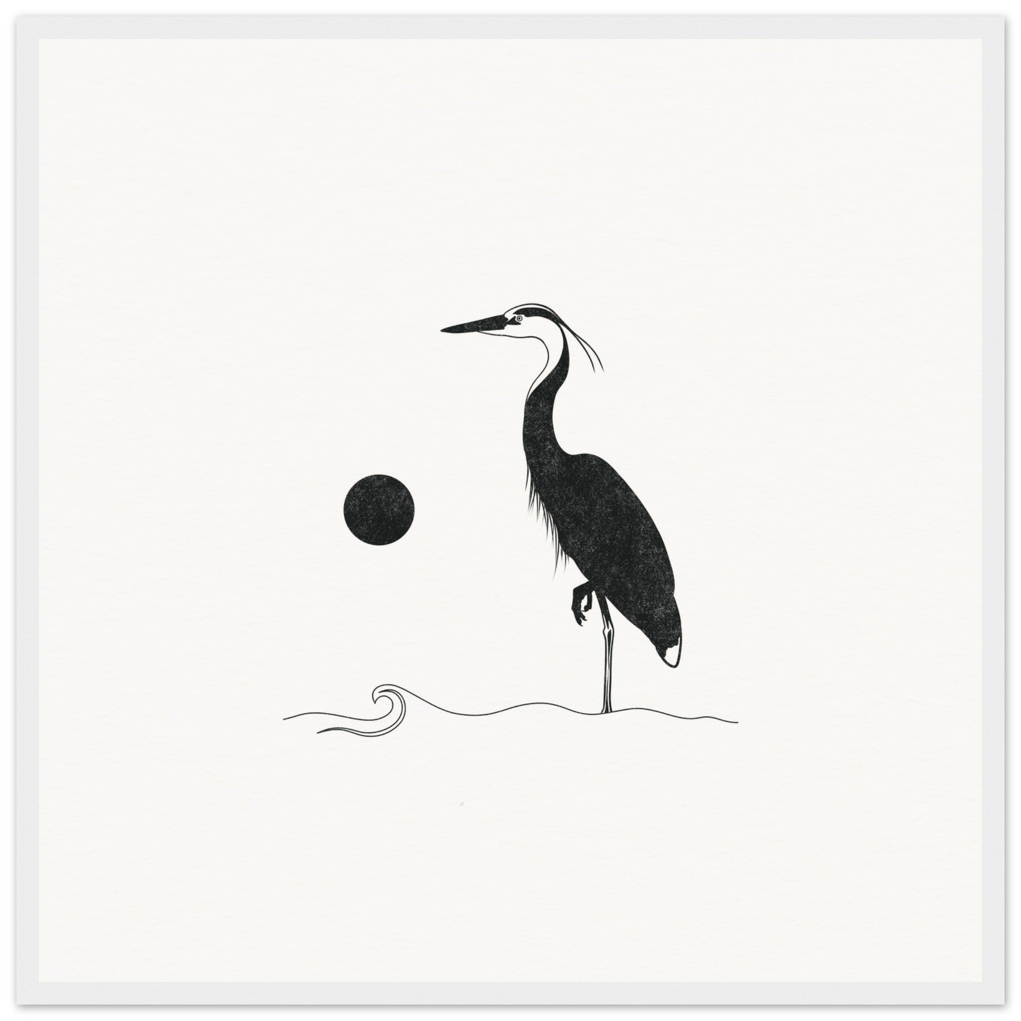 Great Heron [framed print] - Minimalist Art - Barbara Gomes Arts