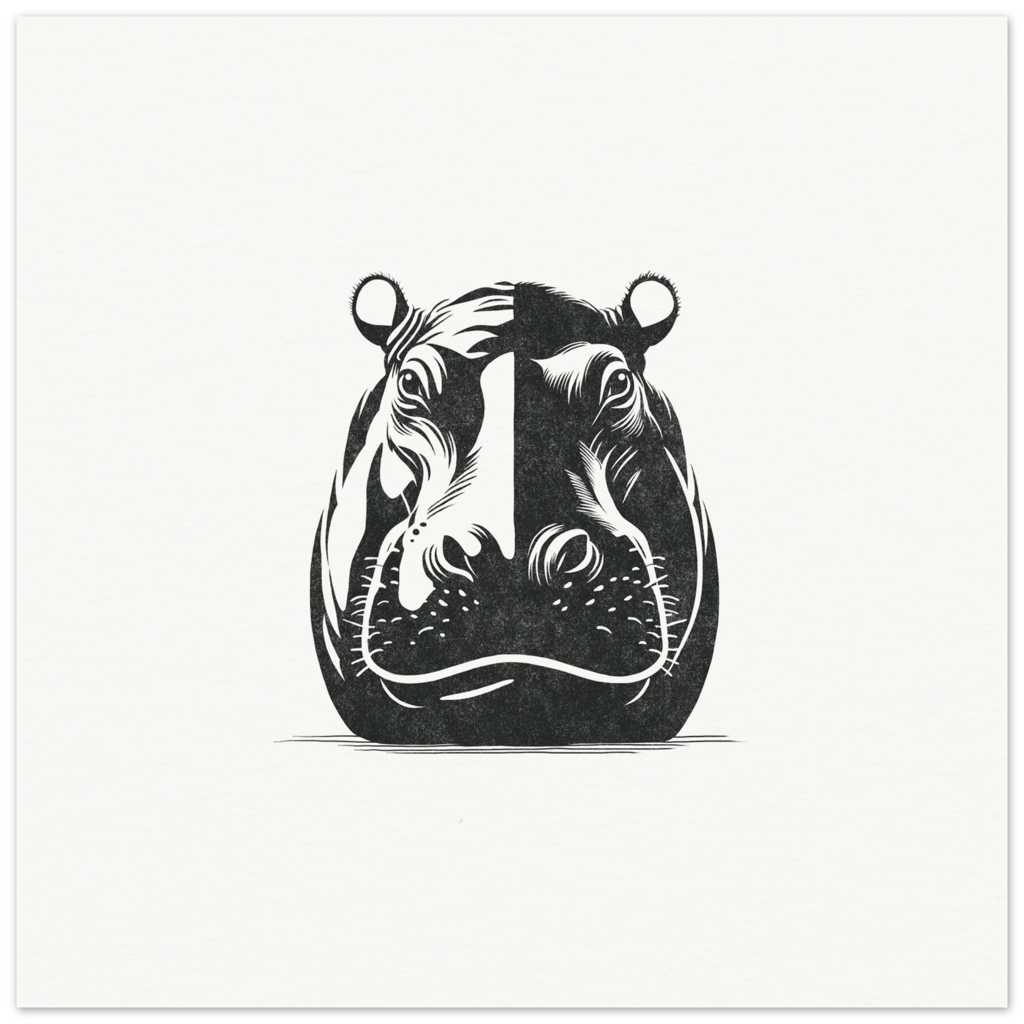Hippo [unframed poster] - Minimalist Art - Barbara Gomes Arts