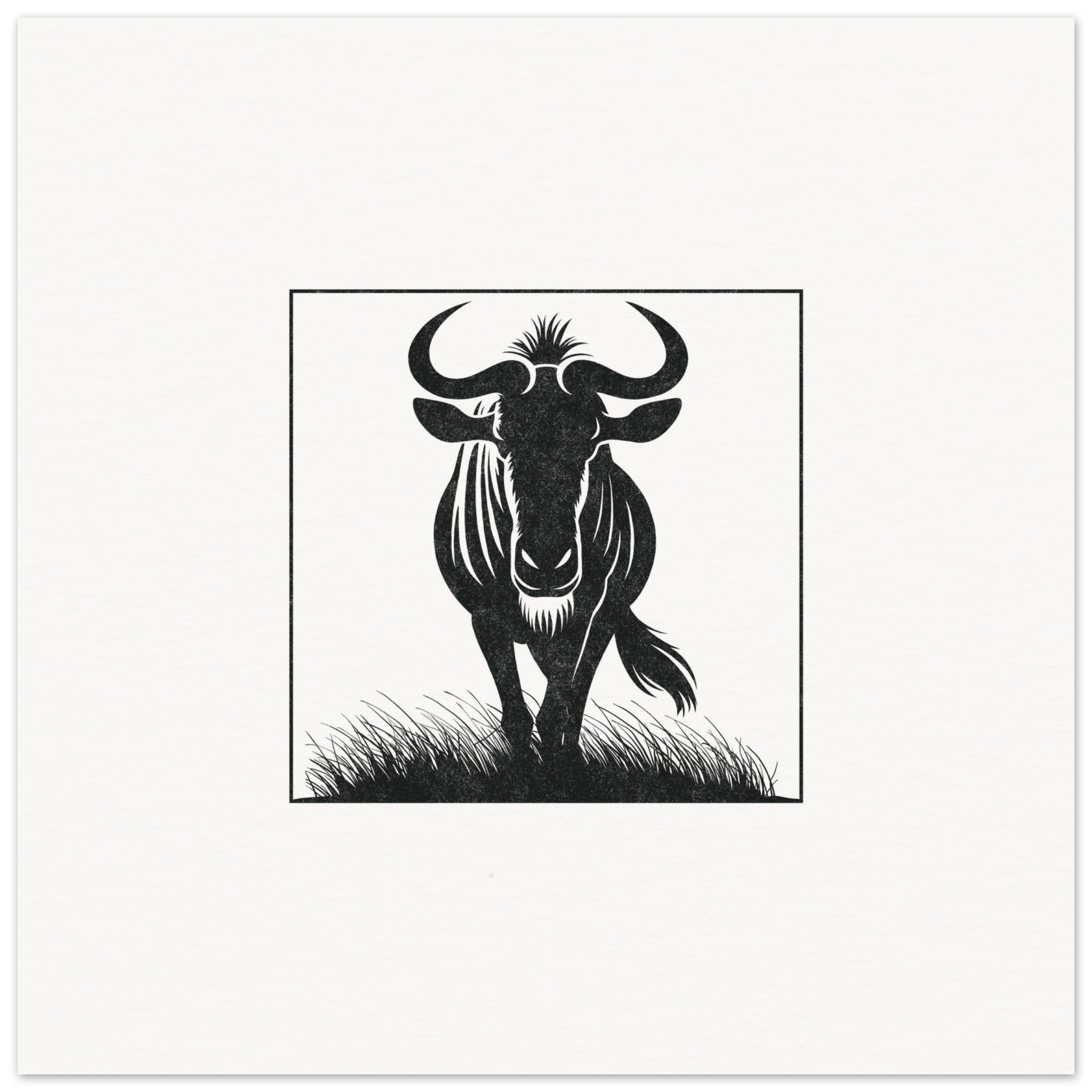 Wildebeest [unframed poster] - Minimalist Art - Barbara Gomes Arts