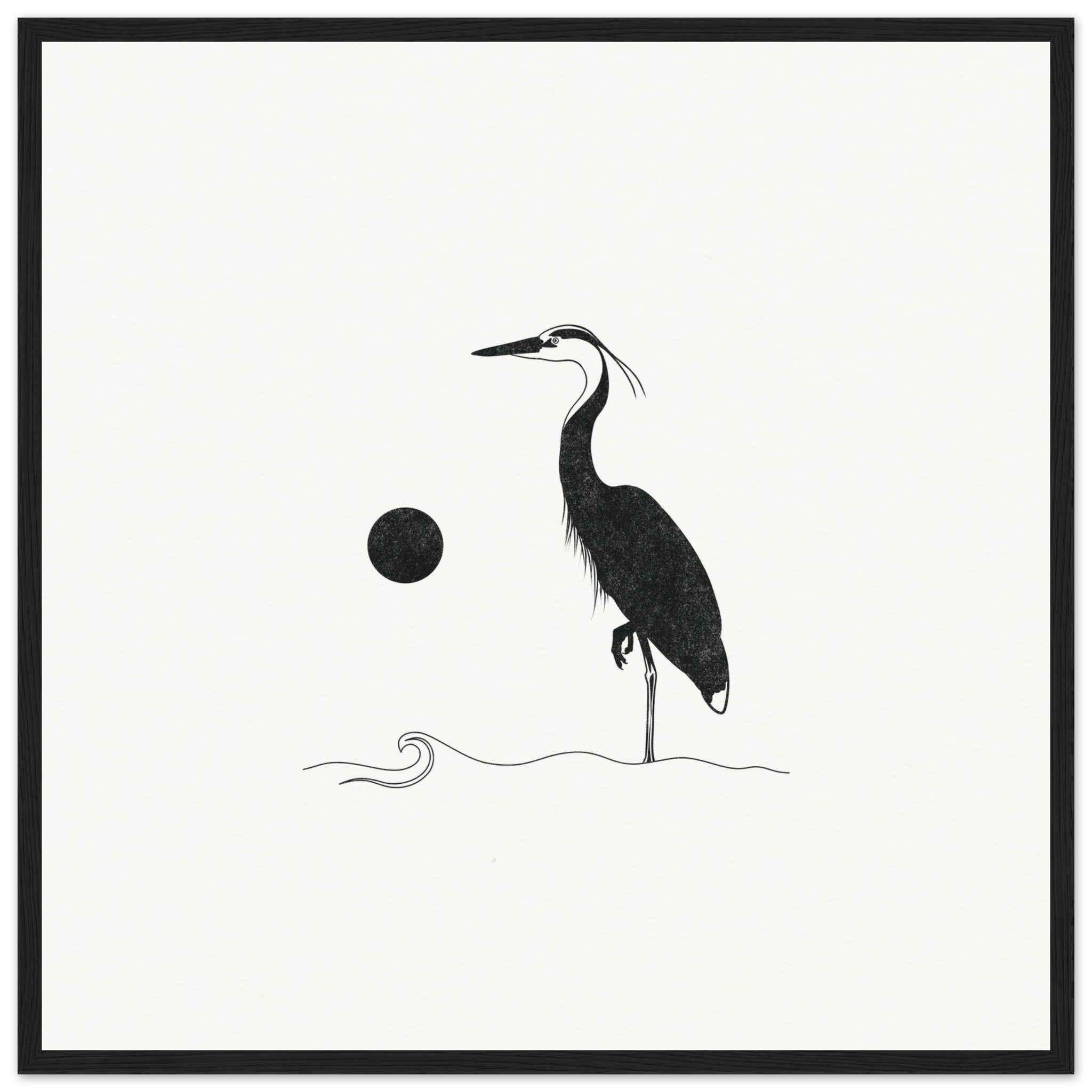 Great Heron [framed print] - Minimalist Art - Barbara Gomes Arts