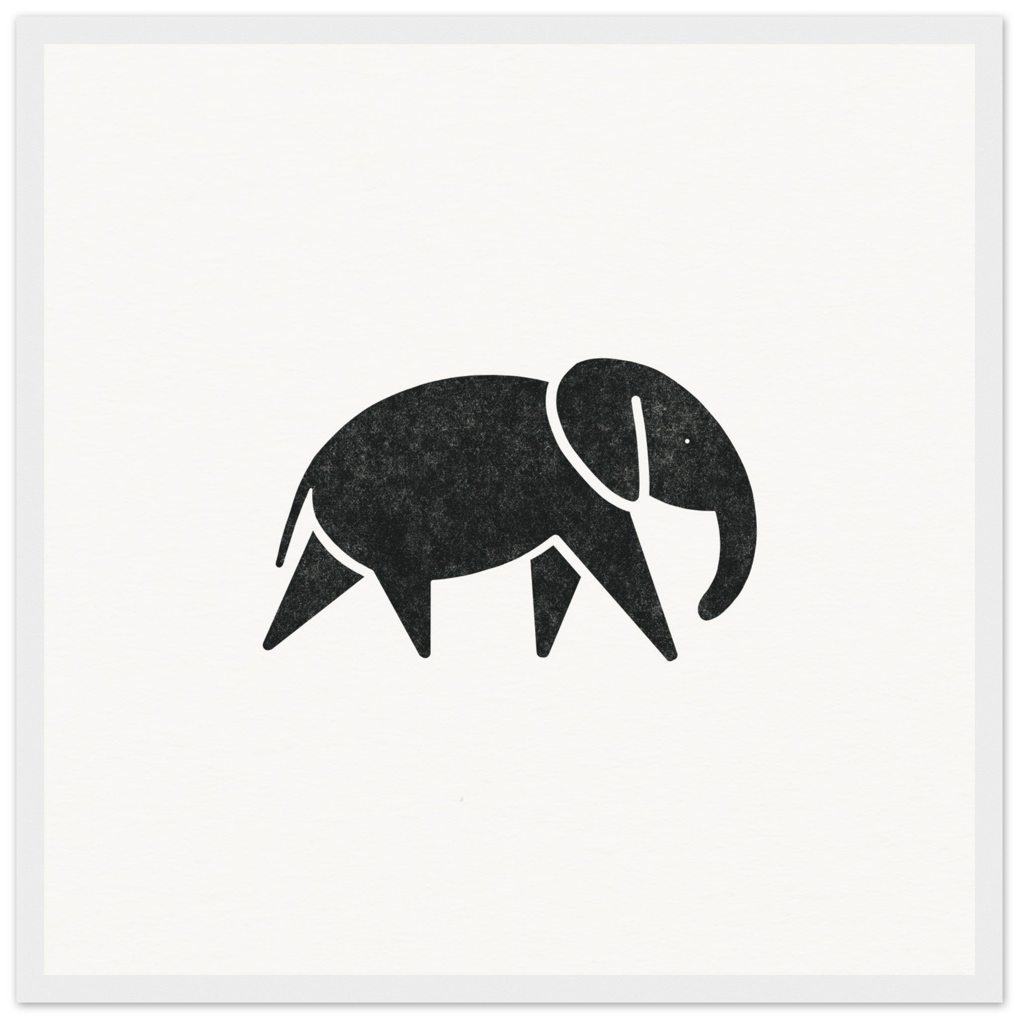 Walking Elephant [framed print] - Minimalist Art - Barbara Gomes Arts