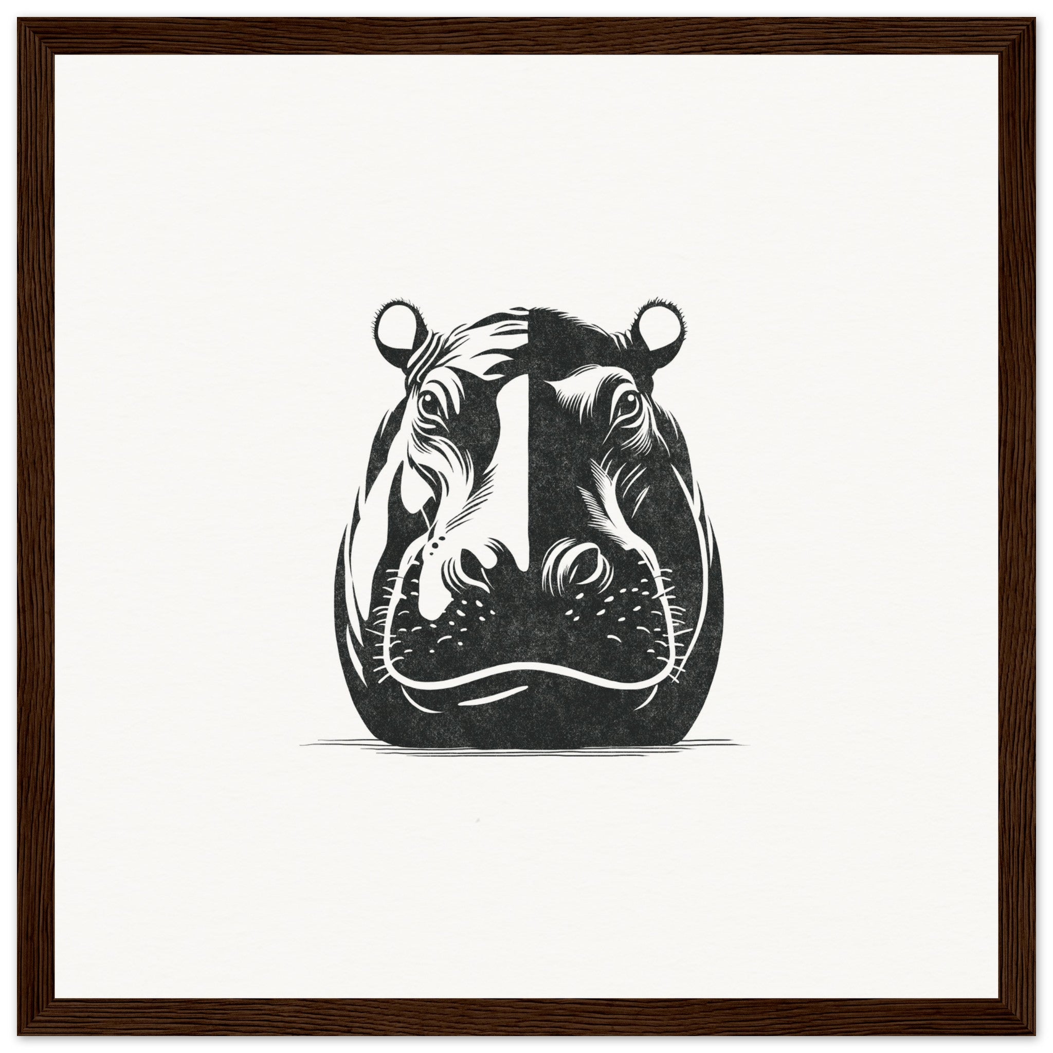 Hippo [framed print] - Minimalist Art - Barbara Gomes Arts