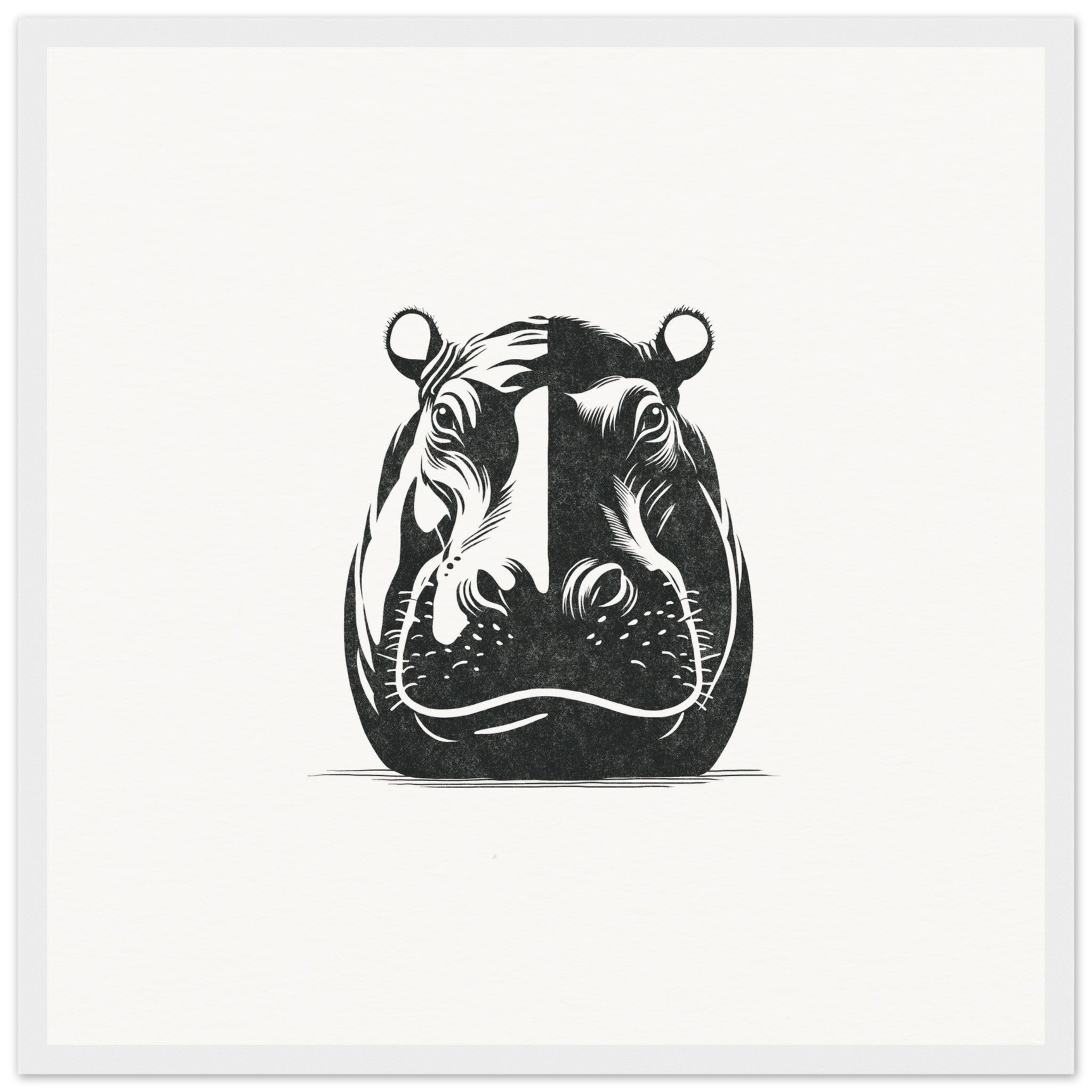 Hippo [framed print] - Minimalist Art - Barbara Gomes Arts