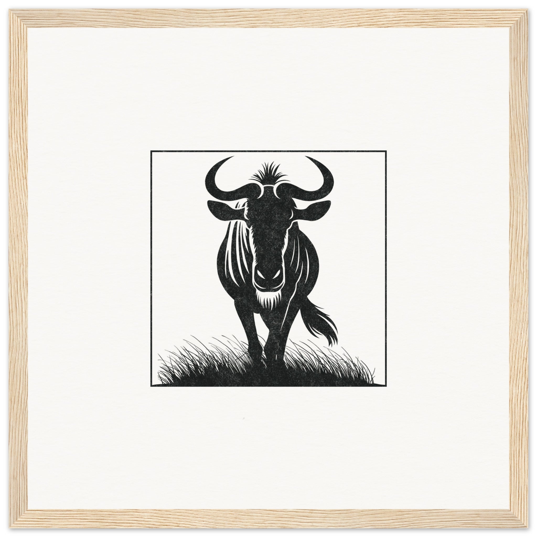 Wildebeest [framed print] - Minimalist Art - Barbara Gomes Arts