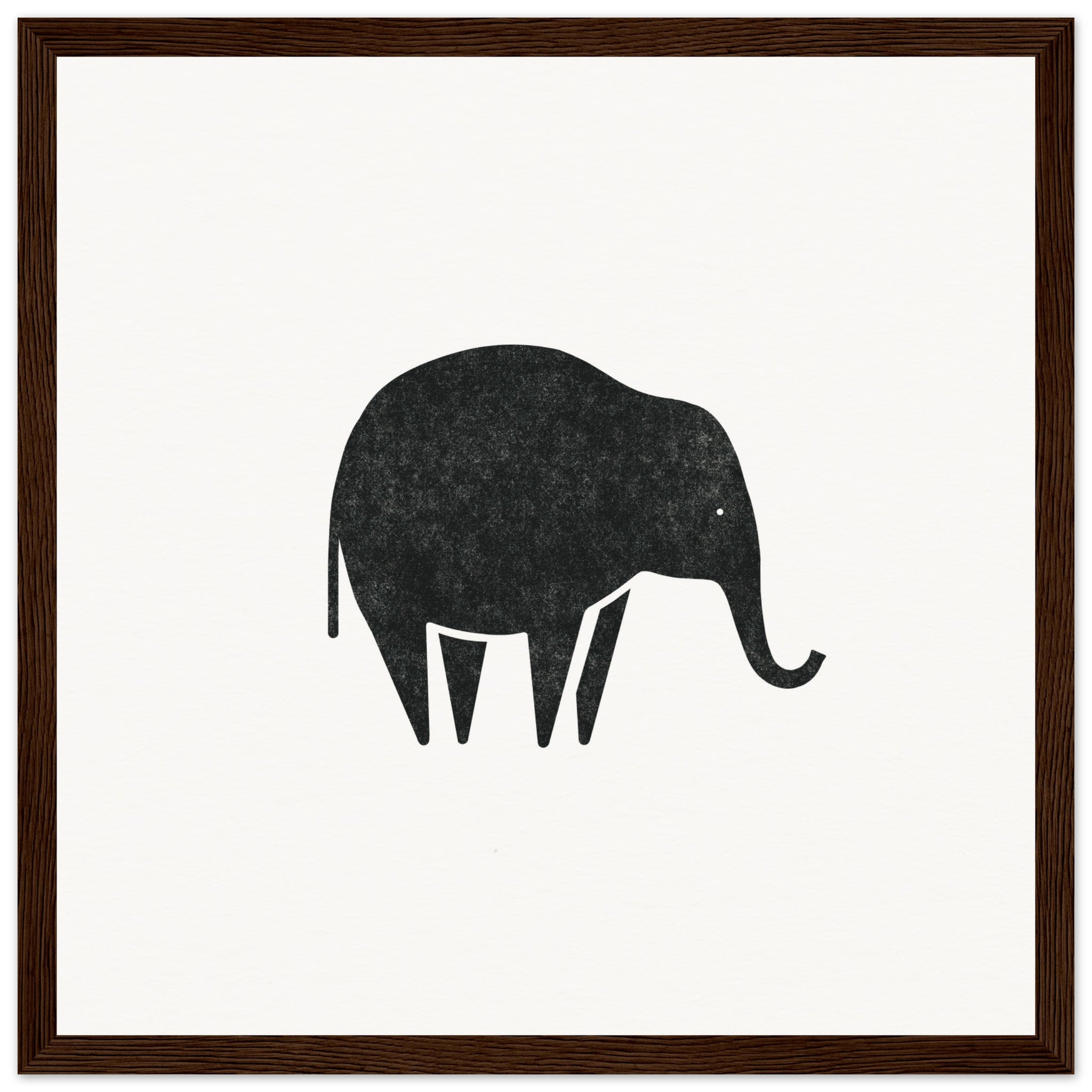 Standing Elephant [framed print] - Minimalist Art - Barbara Gomes Arts