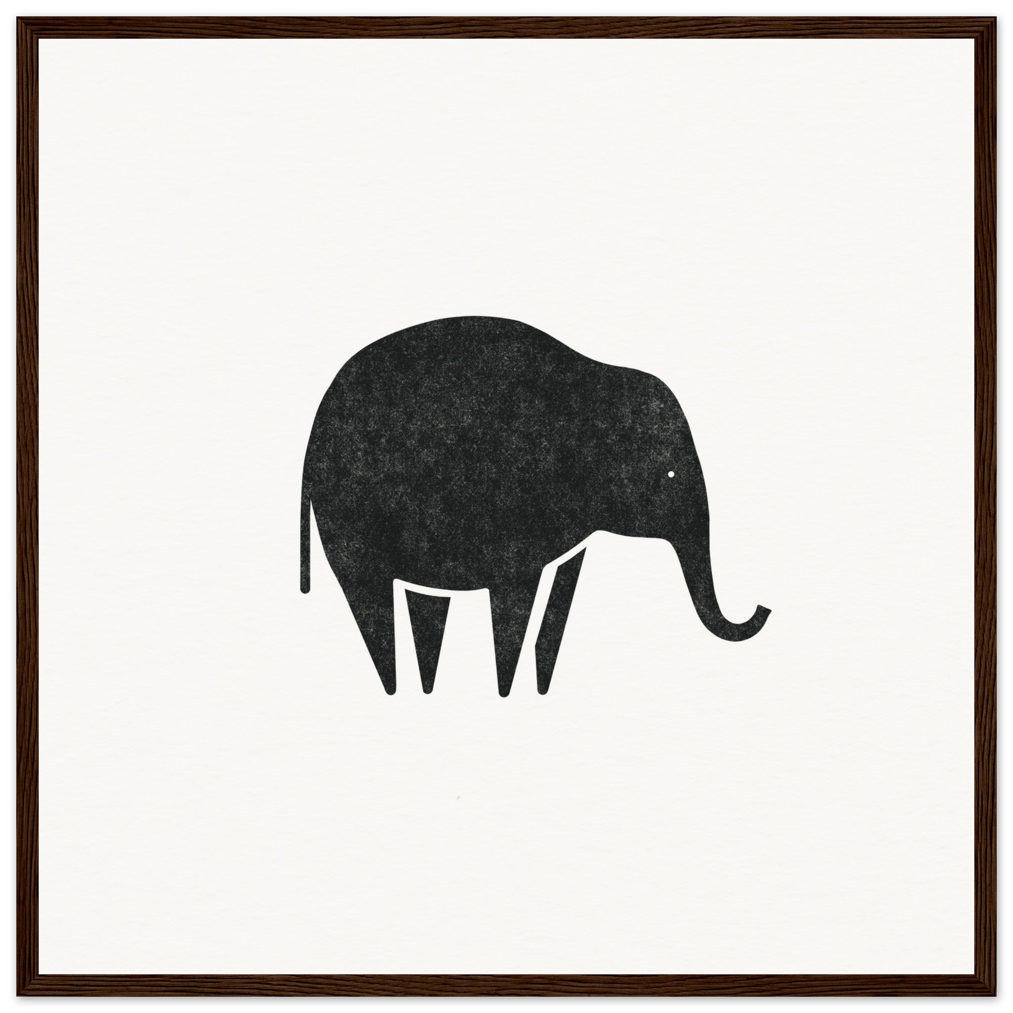 Standing Elephant [framed print] - Minimalist Art - Barbara Gomes Arts