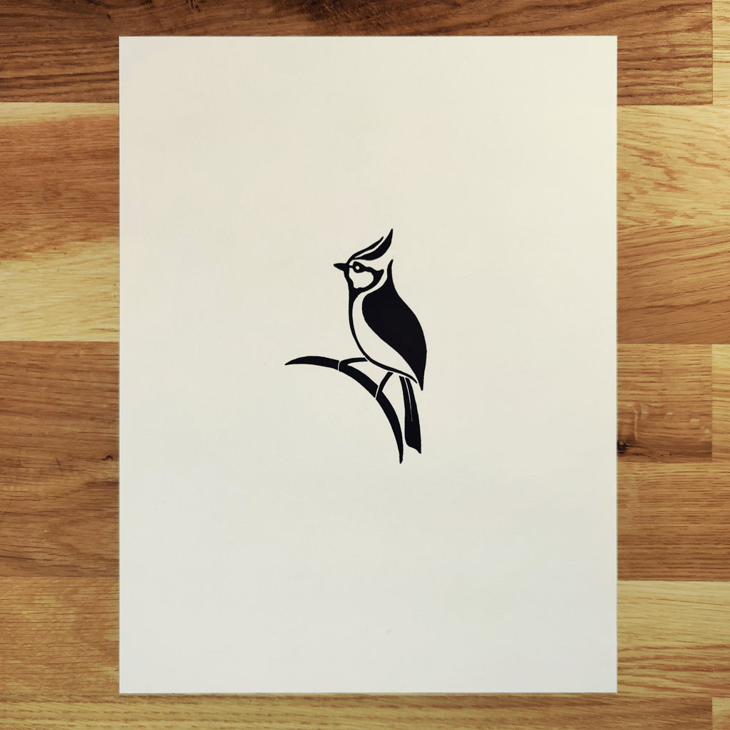 Perched Bridled Titmouse   Barbara Gomes Arts