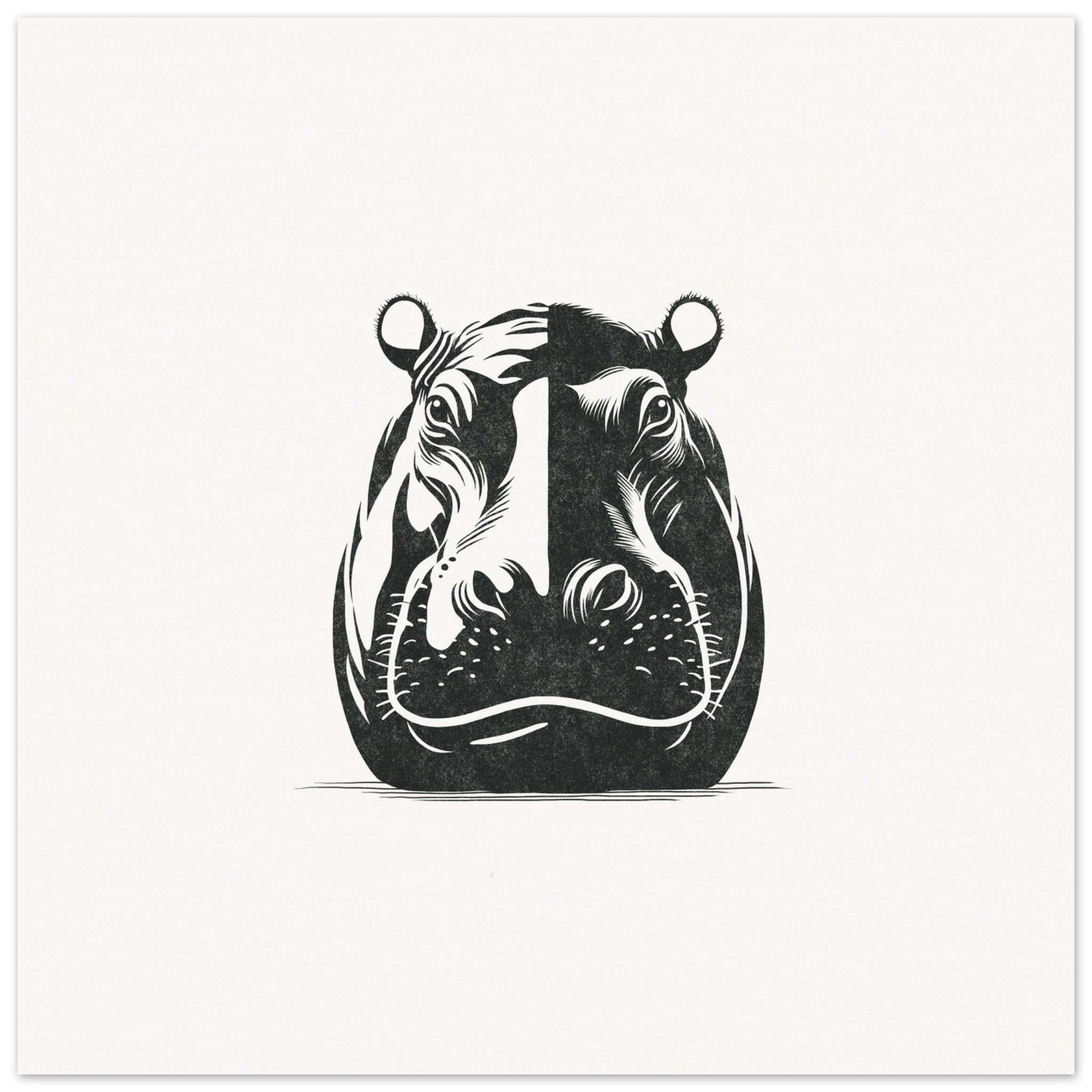 Hippo [unframed poster] - Minimalist Art - Barbara Gomes Arts