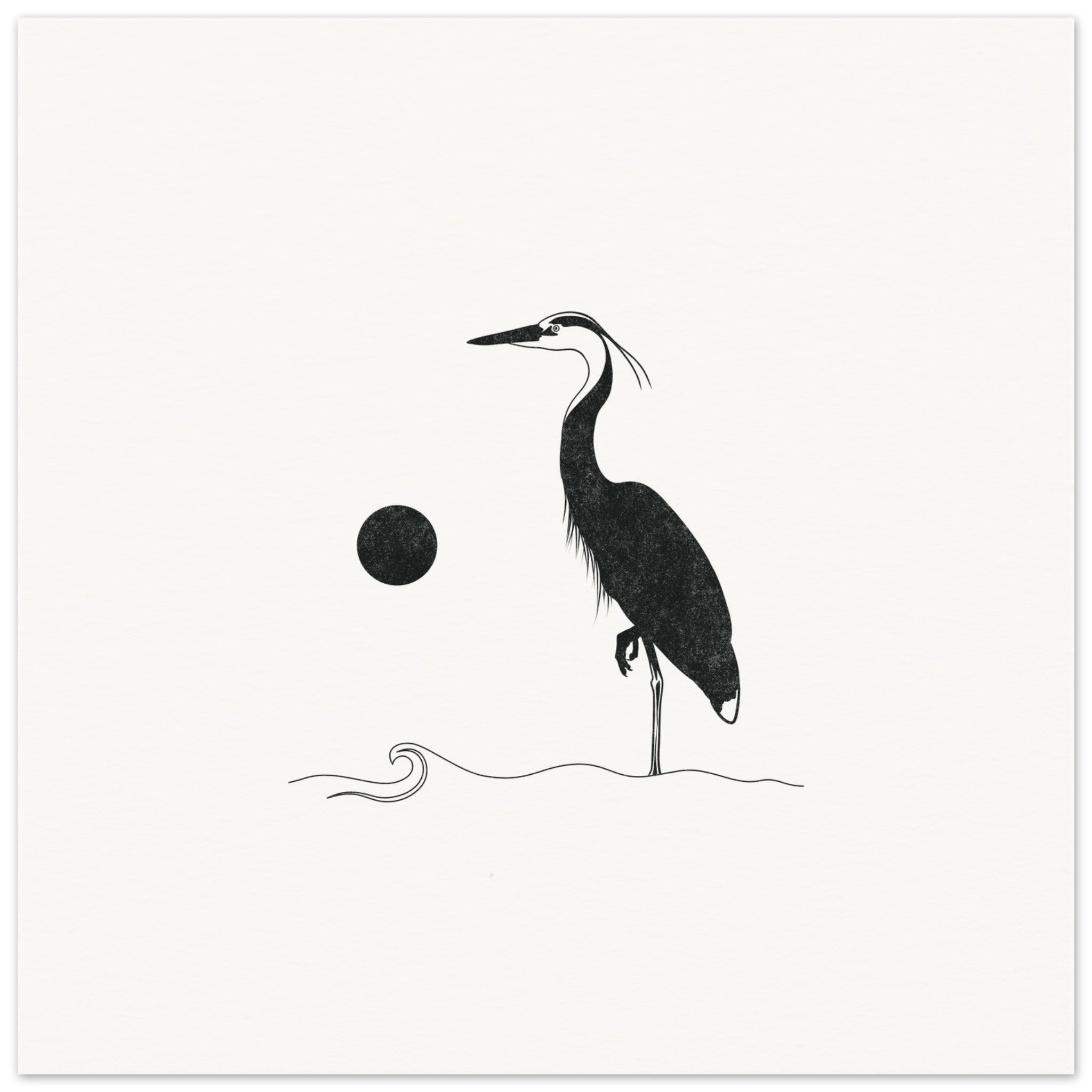 Great Heron [unframed poster] - Minimalist Art - Barbara Gomes Arts