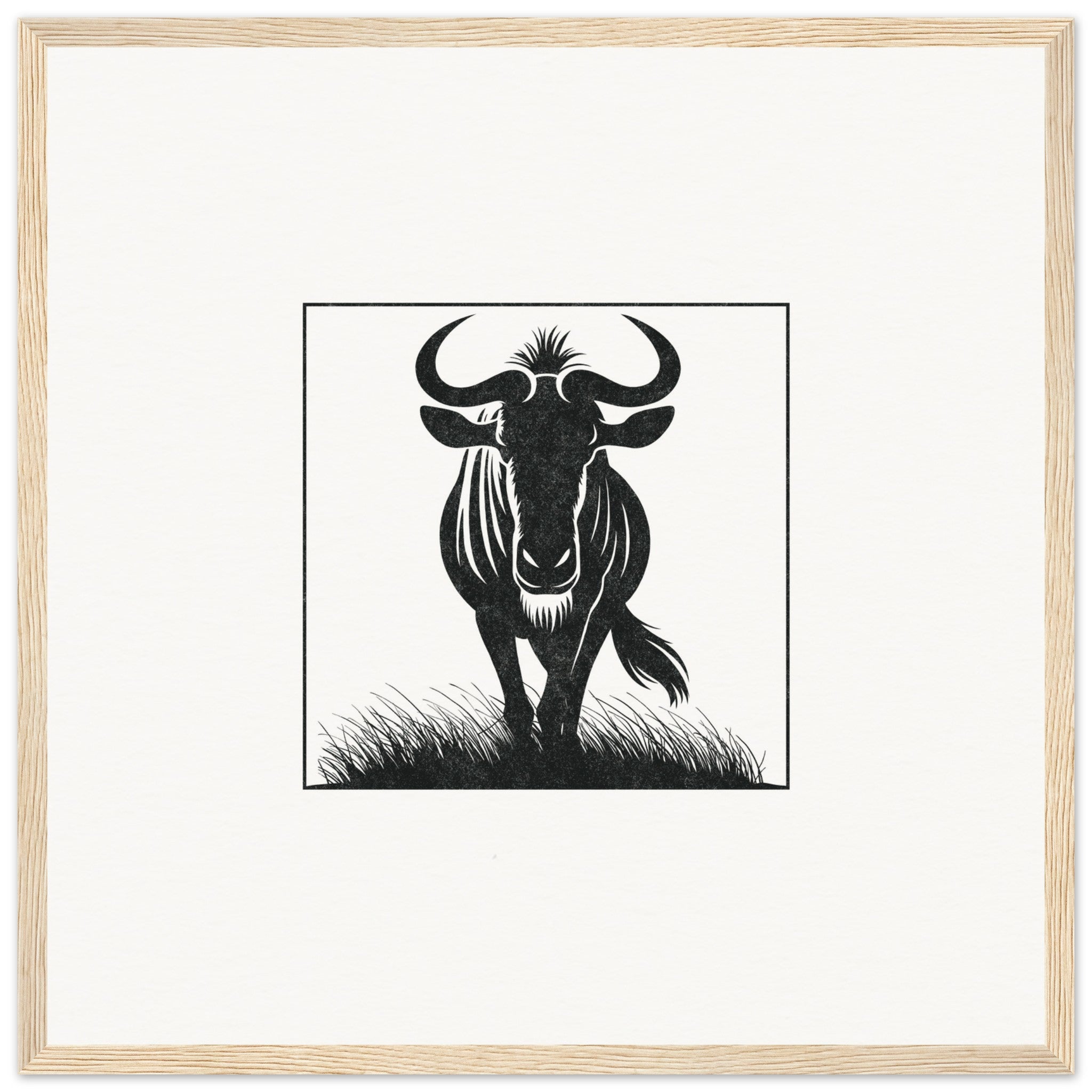 Wildebeest [framed print] - Minimalist Art - Barbara Gomes Arts