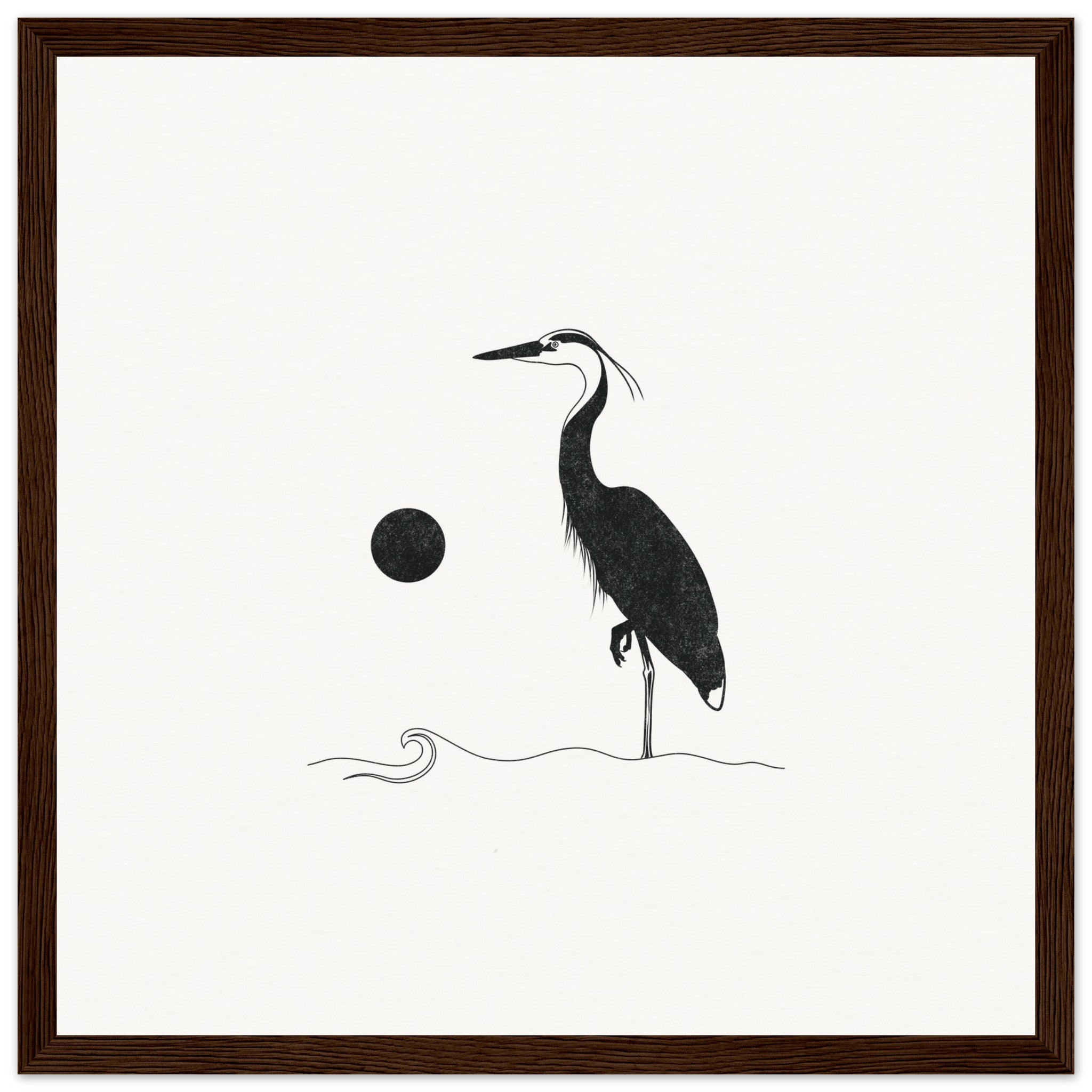 Great Heron [framed print] - Minimalist Art - Barbara Gomes Arts