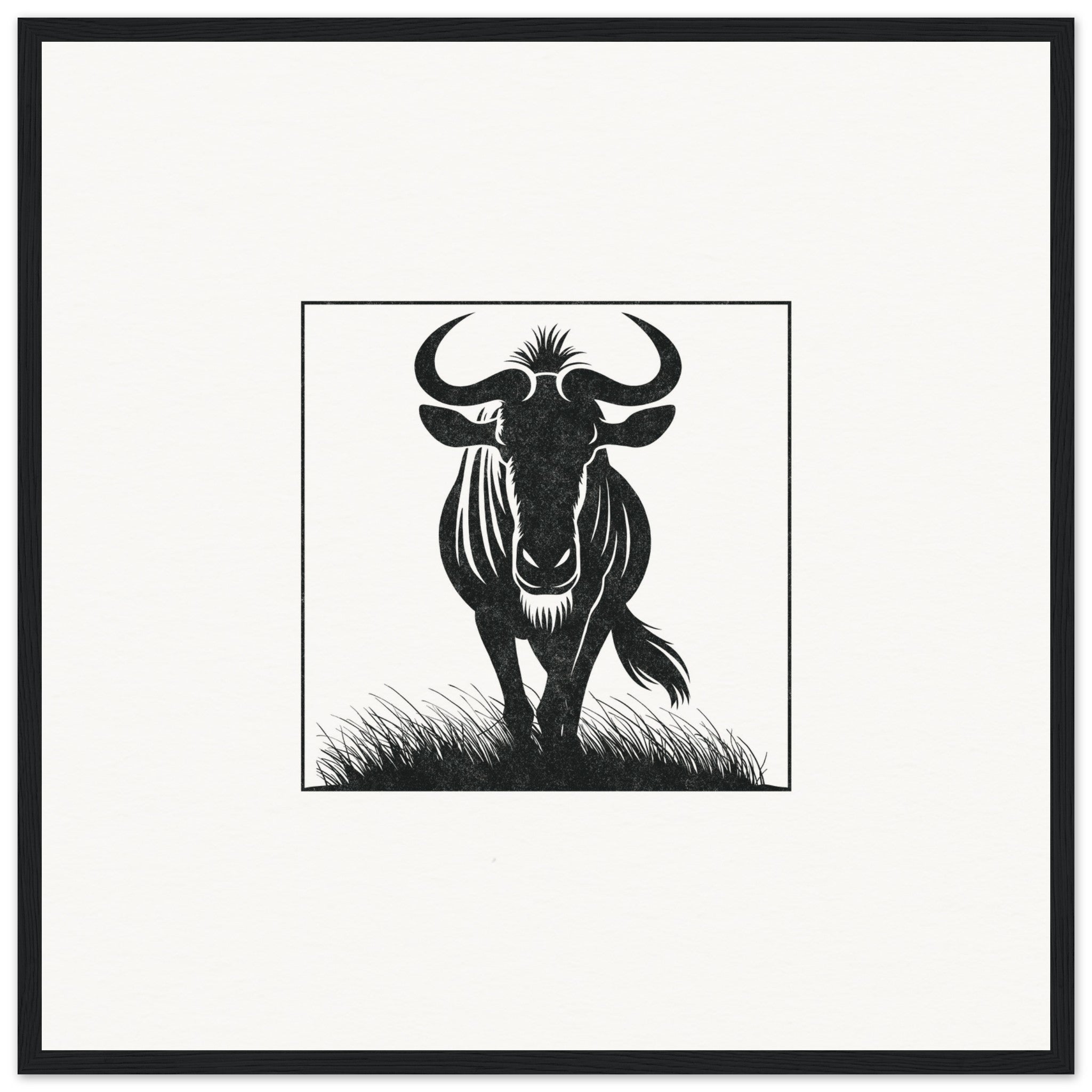 Wildebeest [framed print] - Minimalist Art - Barbara Gomes Arts