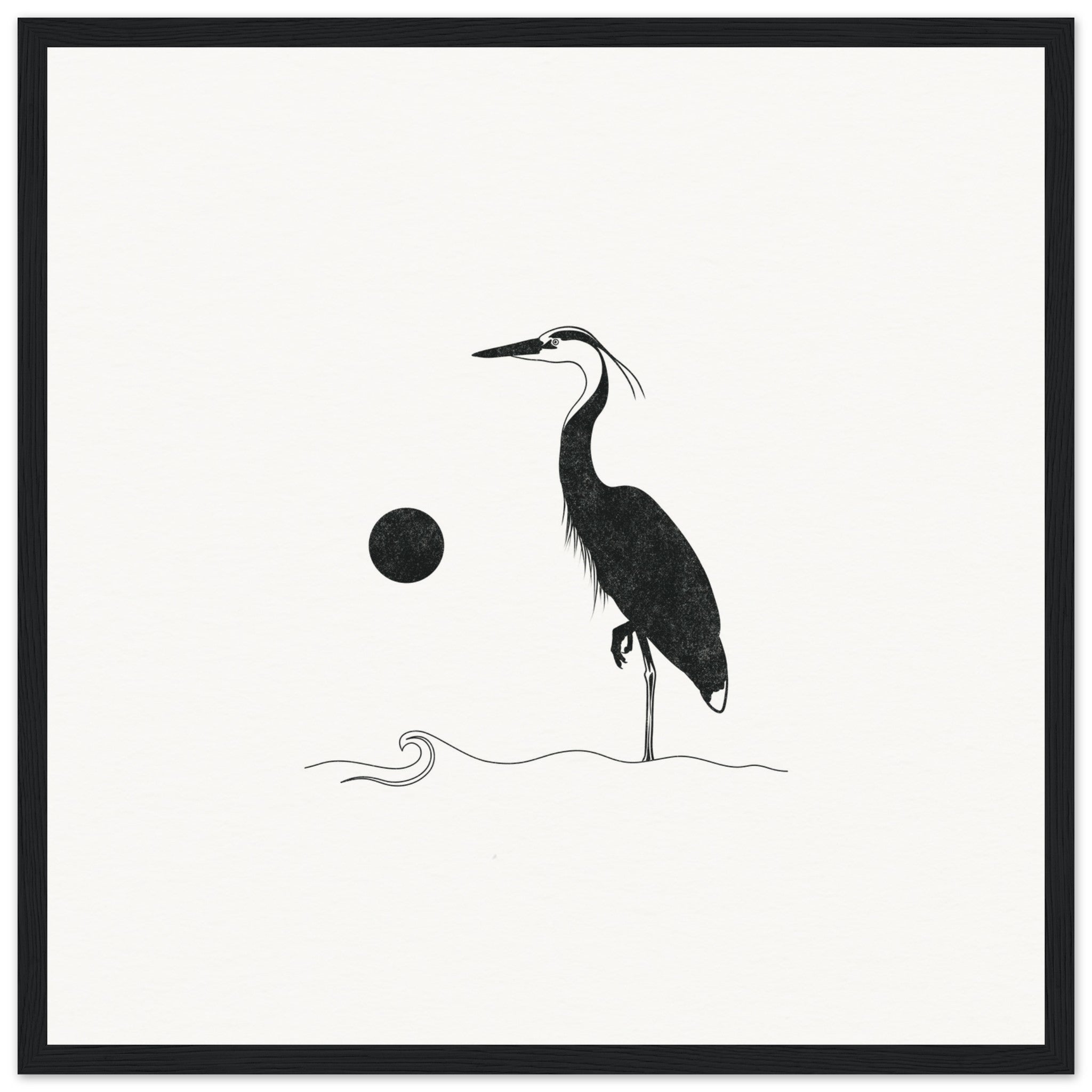 Great Heron [framed print] - Minimalist Art - Barbara Gomes Arts