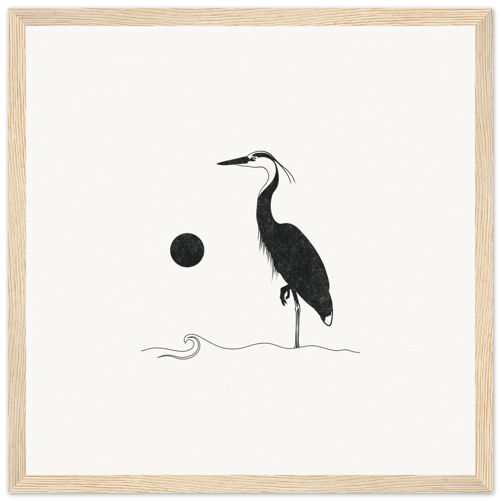 Great Heron [framed print] - Minimalist Art - Barbara Gomes Arts