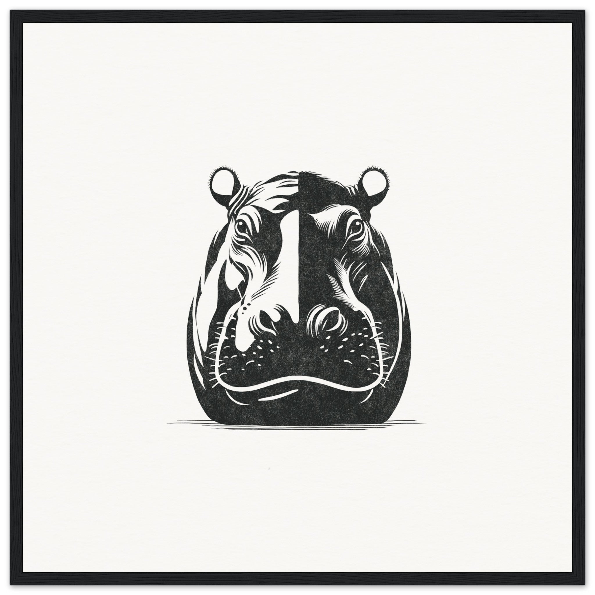 Hippo [framed print] - Minimalist Art - Barbara Gomes Arts