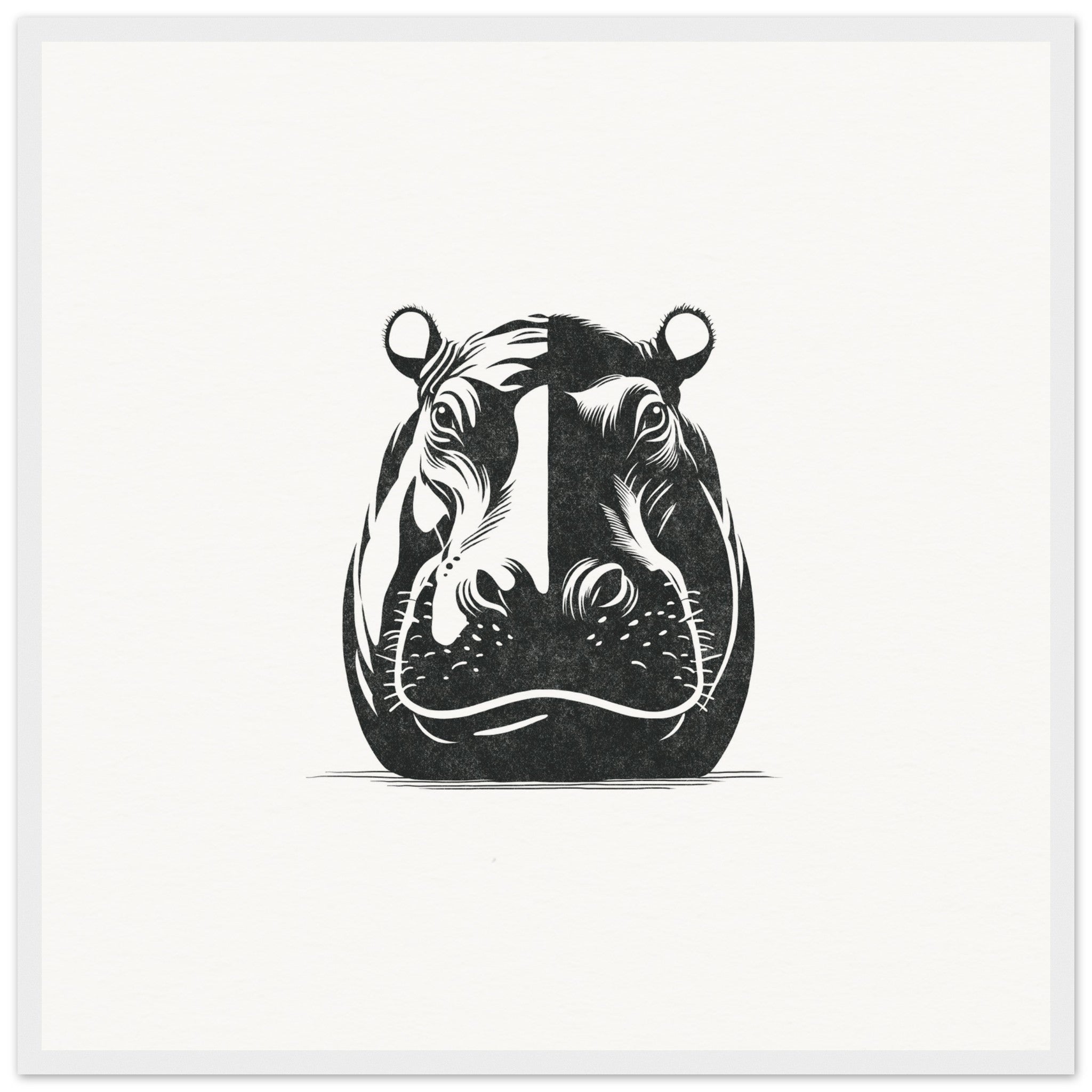 Hippo [framed print] - Minimalist Art - Barbara Gomes Arts