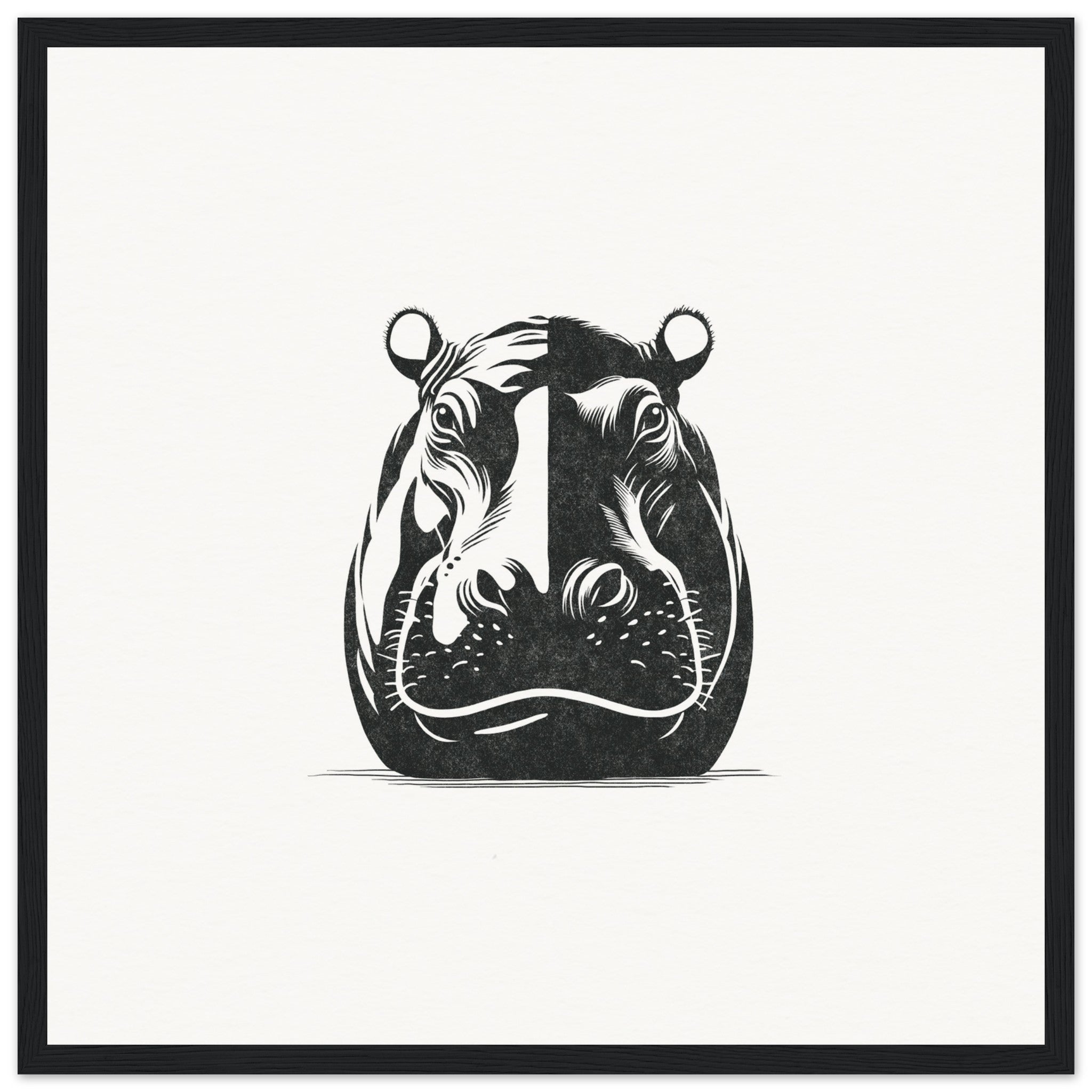 Hippo [framed print] - Minimalist Art - Barbara Gomes Arts