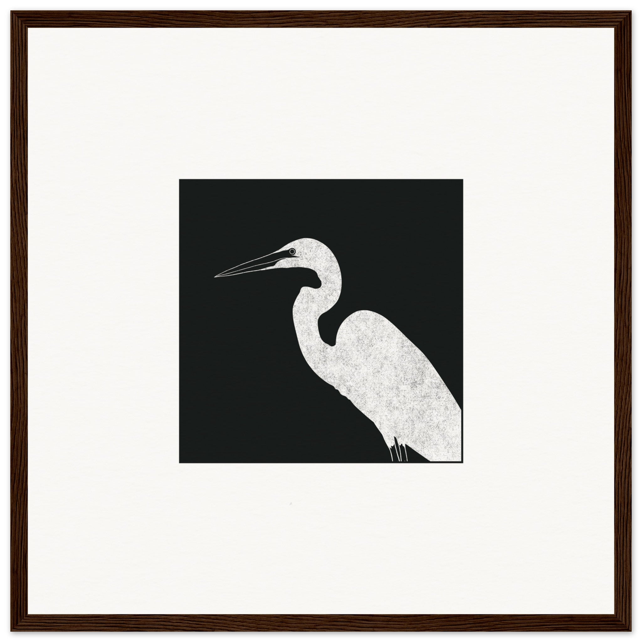 Great Egret [framed print] - Minimalist Art - Barbara Gomes Arts