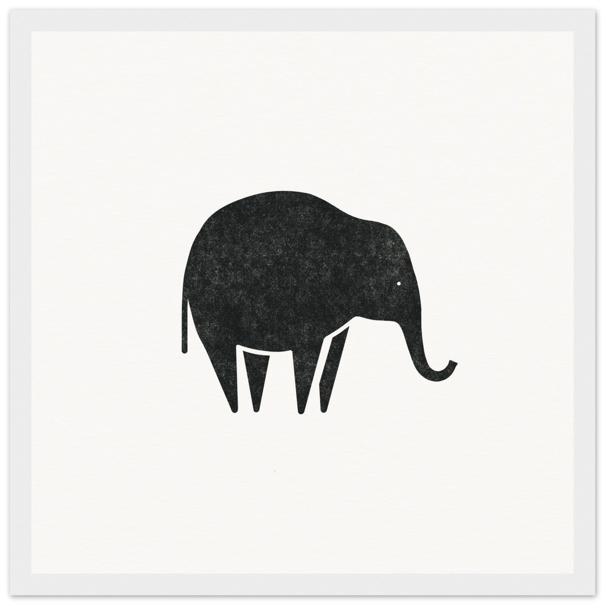 Standing Elephant [framed print] - Minimalist Art - Barbara Gomes Arts