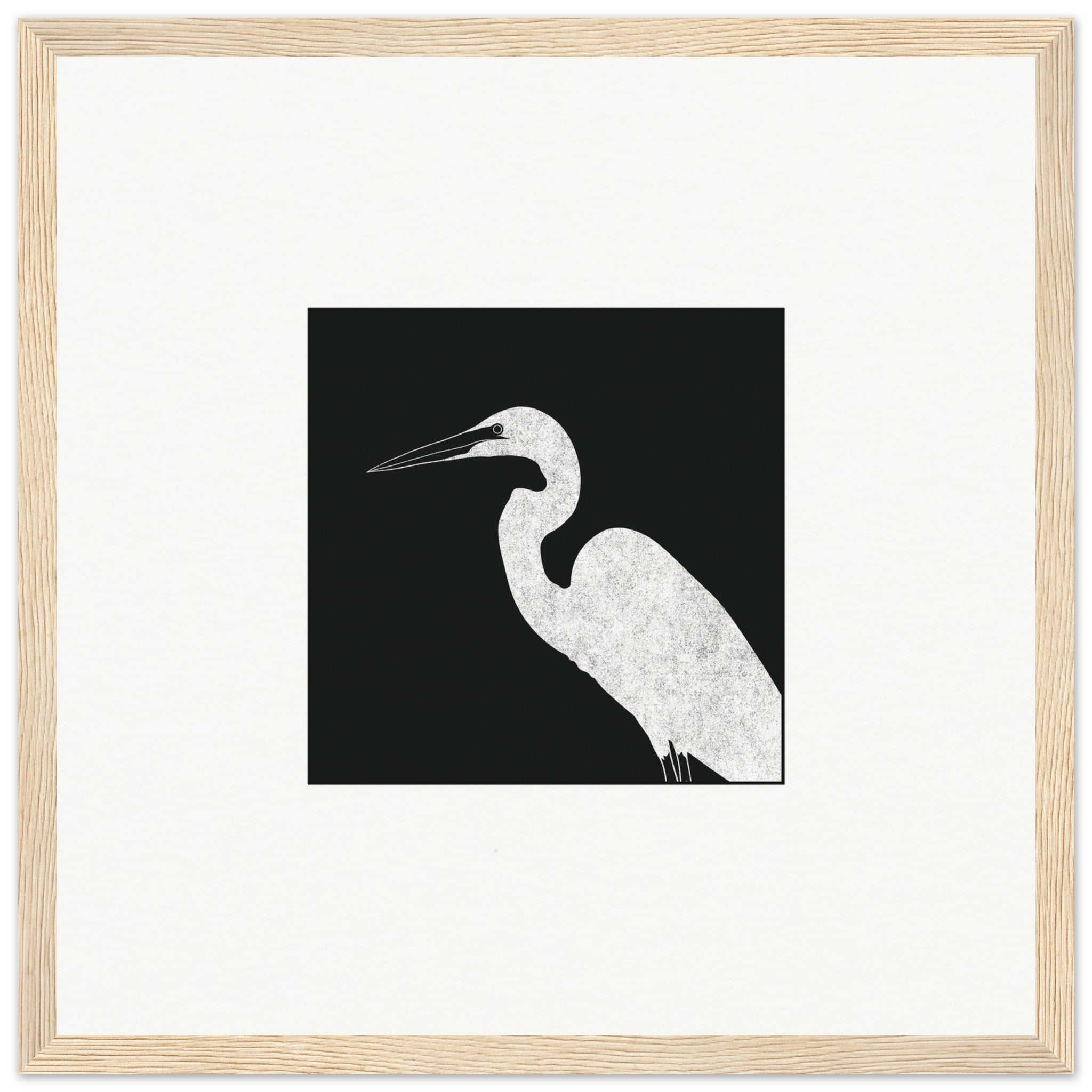 Great Egret [framed print] - Minimalist Art - Barbara Gomes Arts