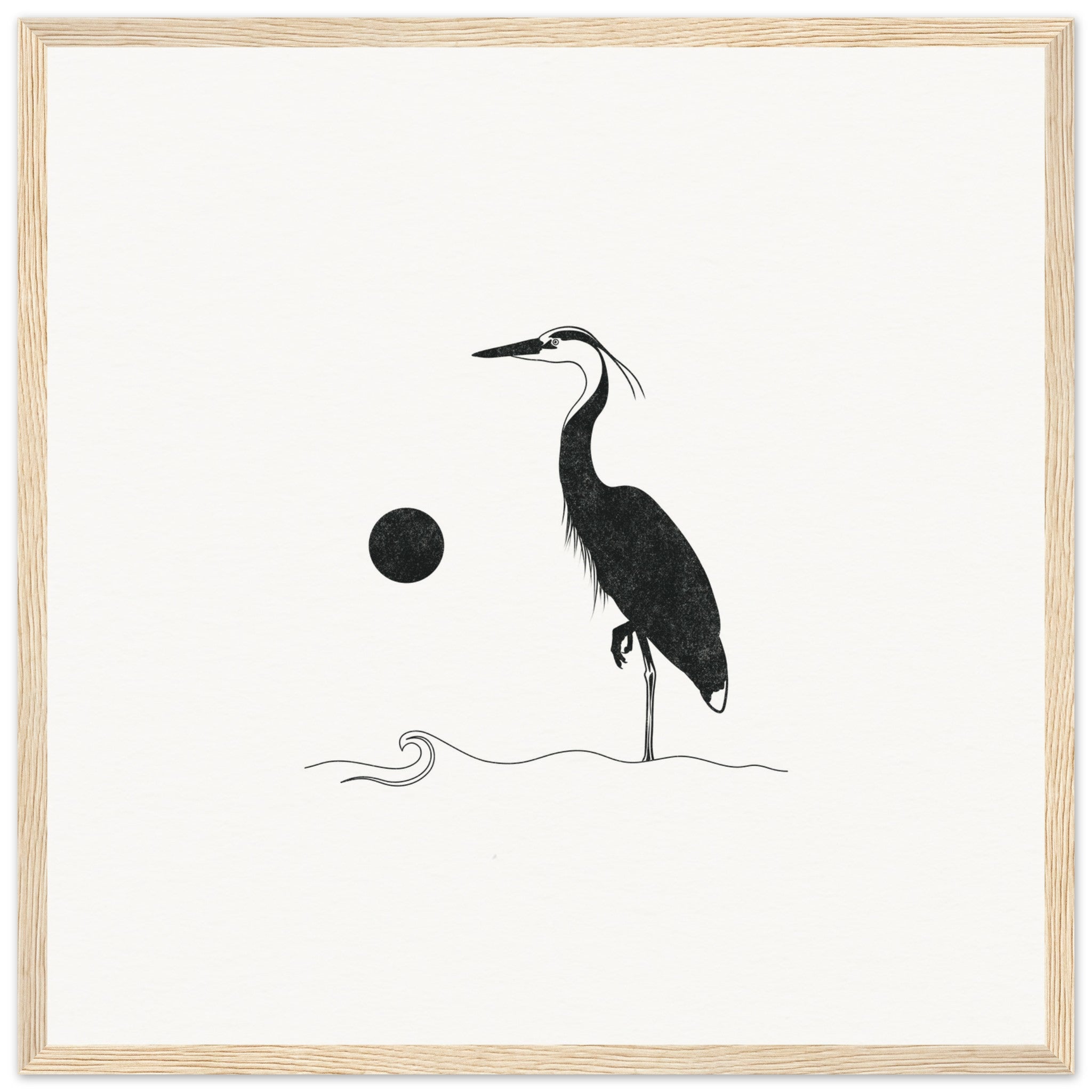 Great Heron [framed print] - Minimalist Art - Barbara Gomes Arts