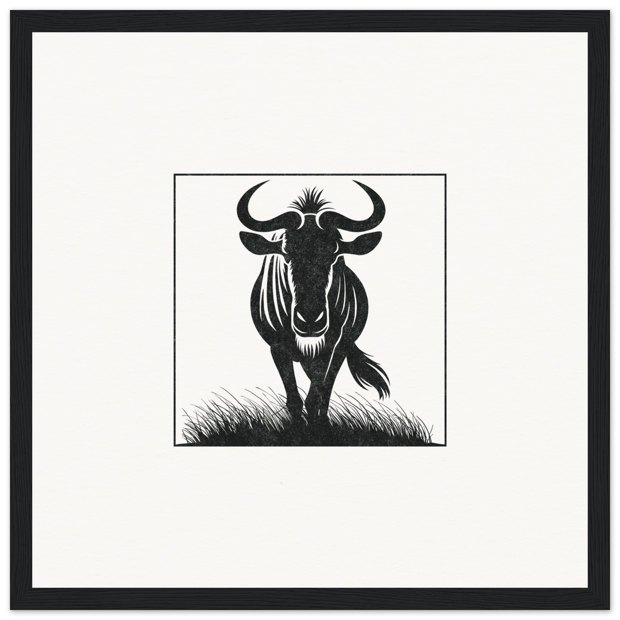 Wildebeest [framed print] - Minimalist Art - Barbara Gomes Arts