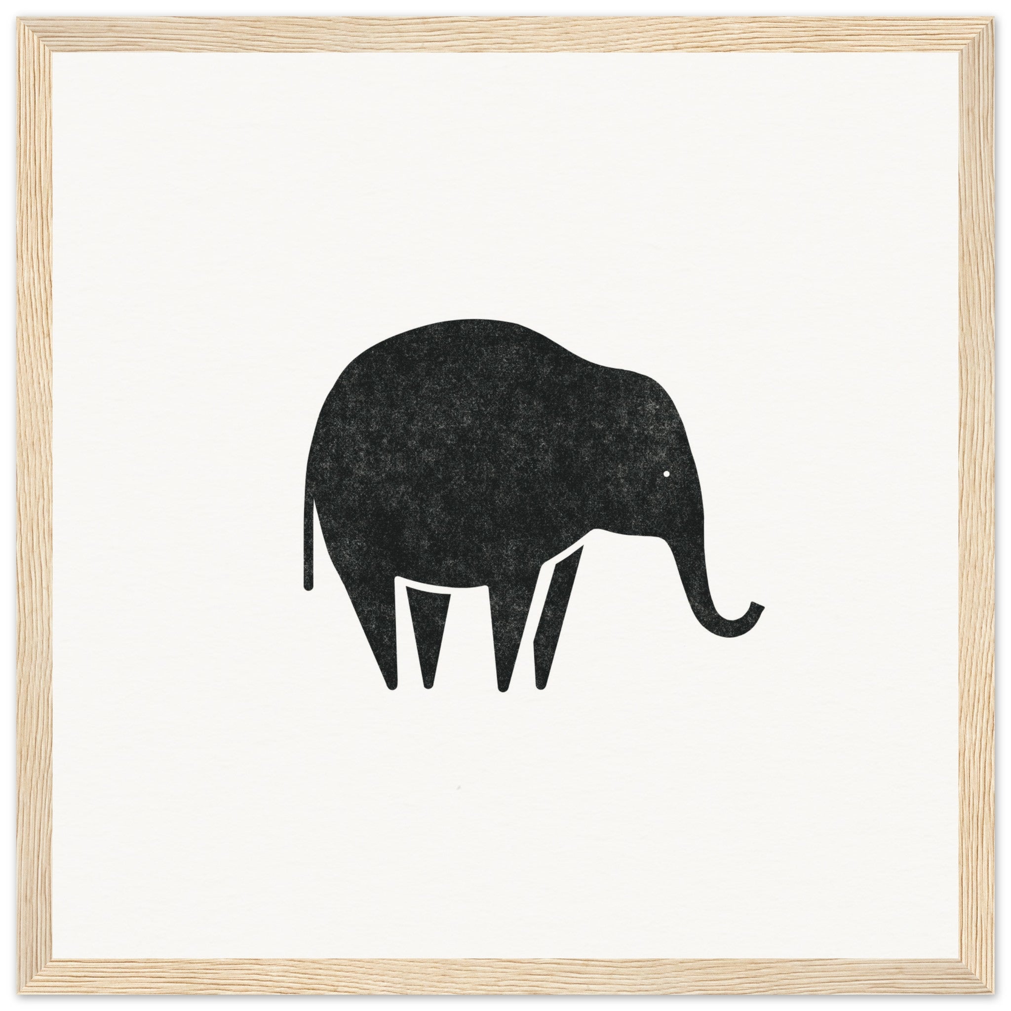 Standing Elephant [framed print] - Minimalist Art - Barbara Gomes Arts