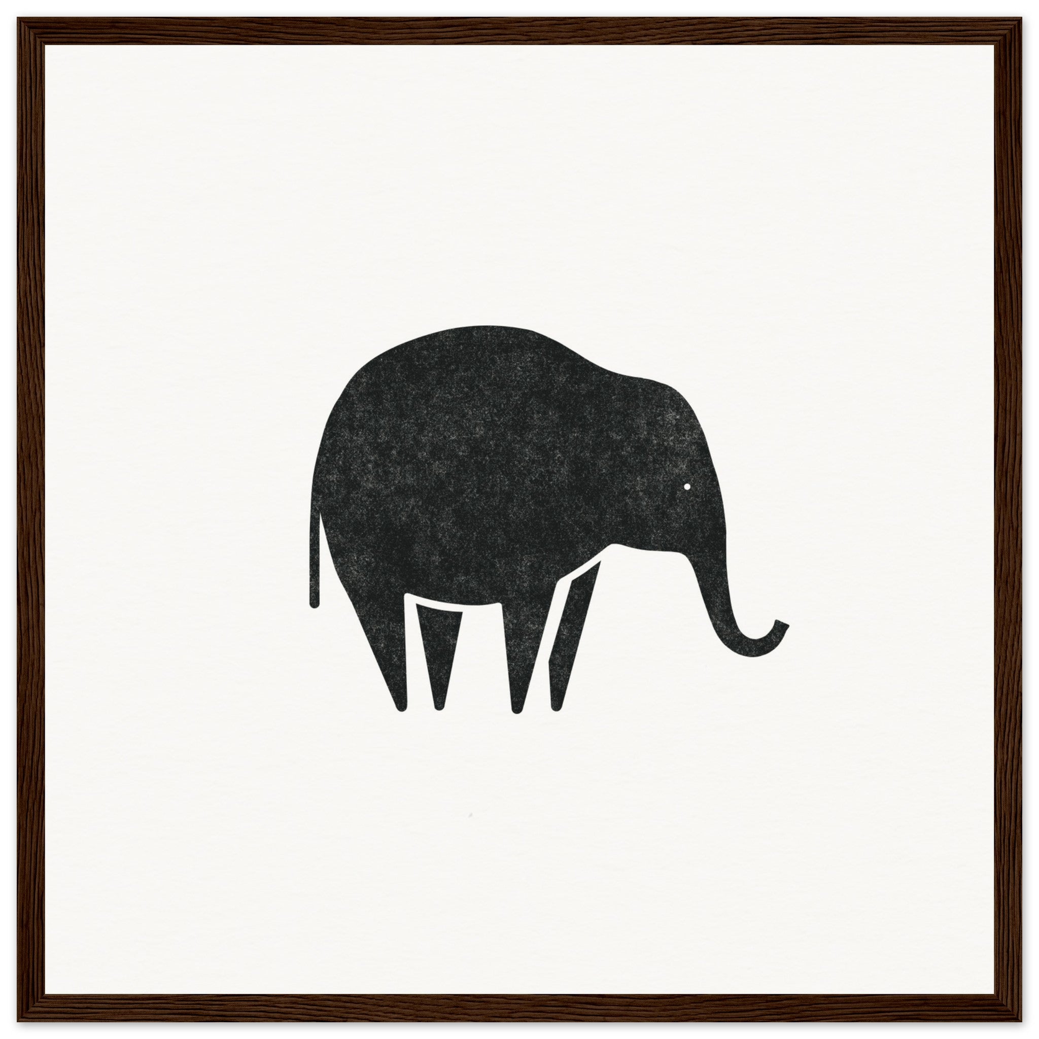 Standing Elephant [framed print] - Minimalist Art - Barbara Gomes Arts