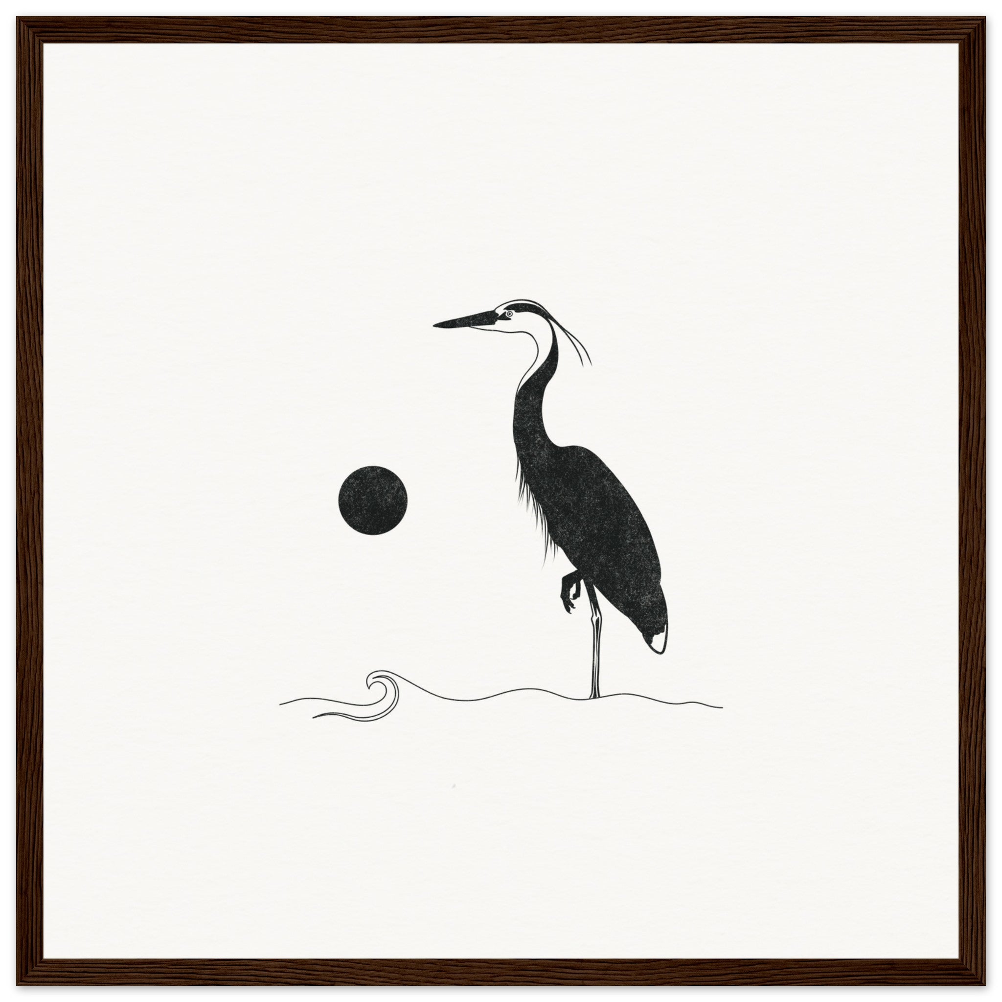 Great Heron [framed print] - Minimalist Art - Barbara Gomes Arts