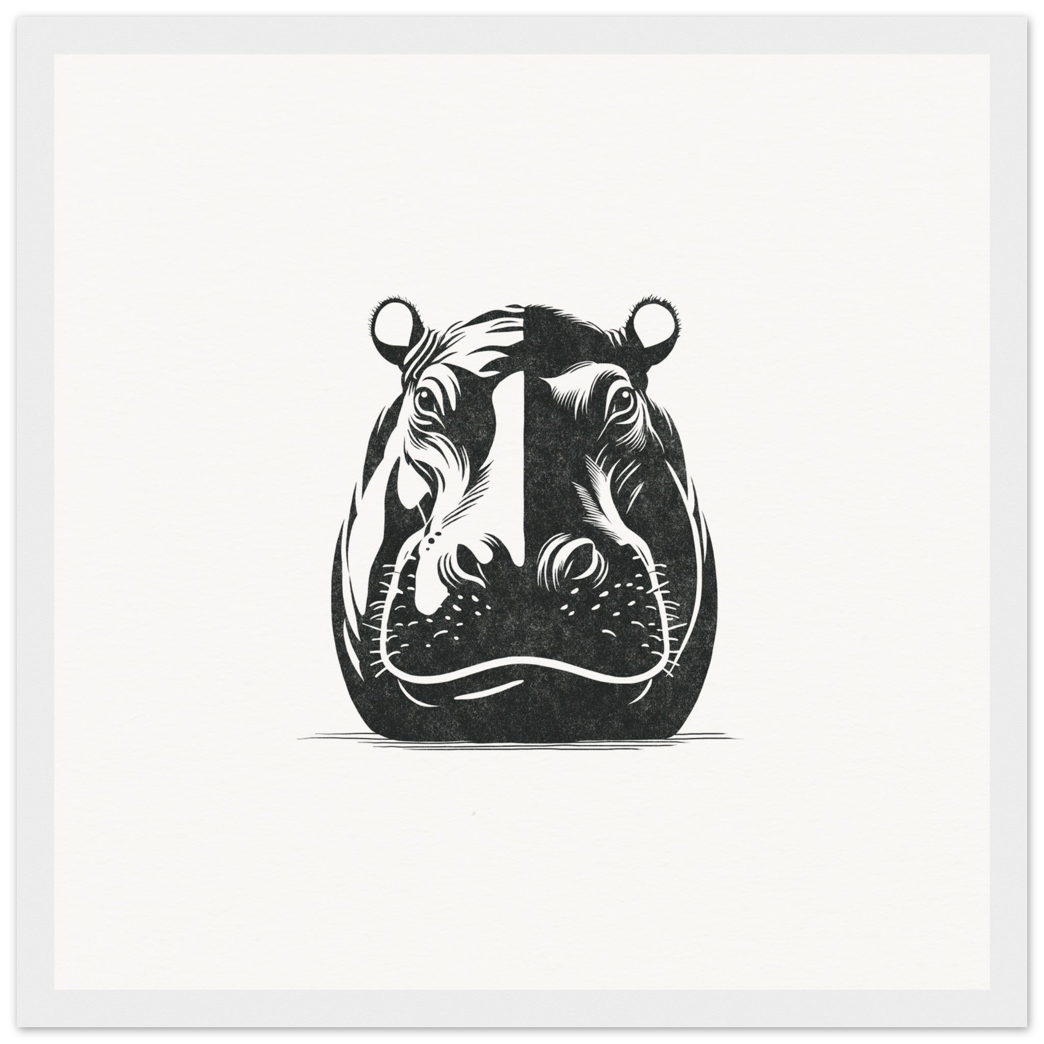 Hippo [framed print] - Minimalist Art - Barbara Gomes Arts